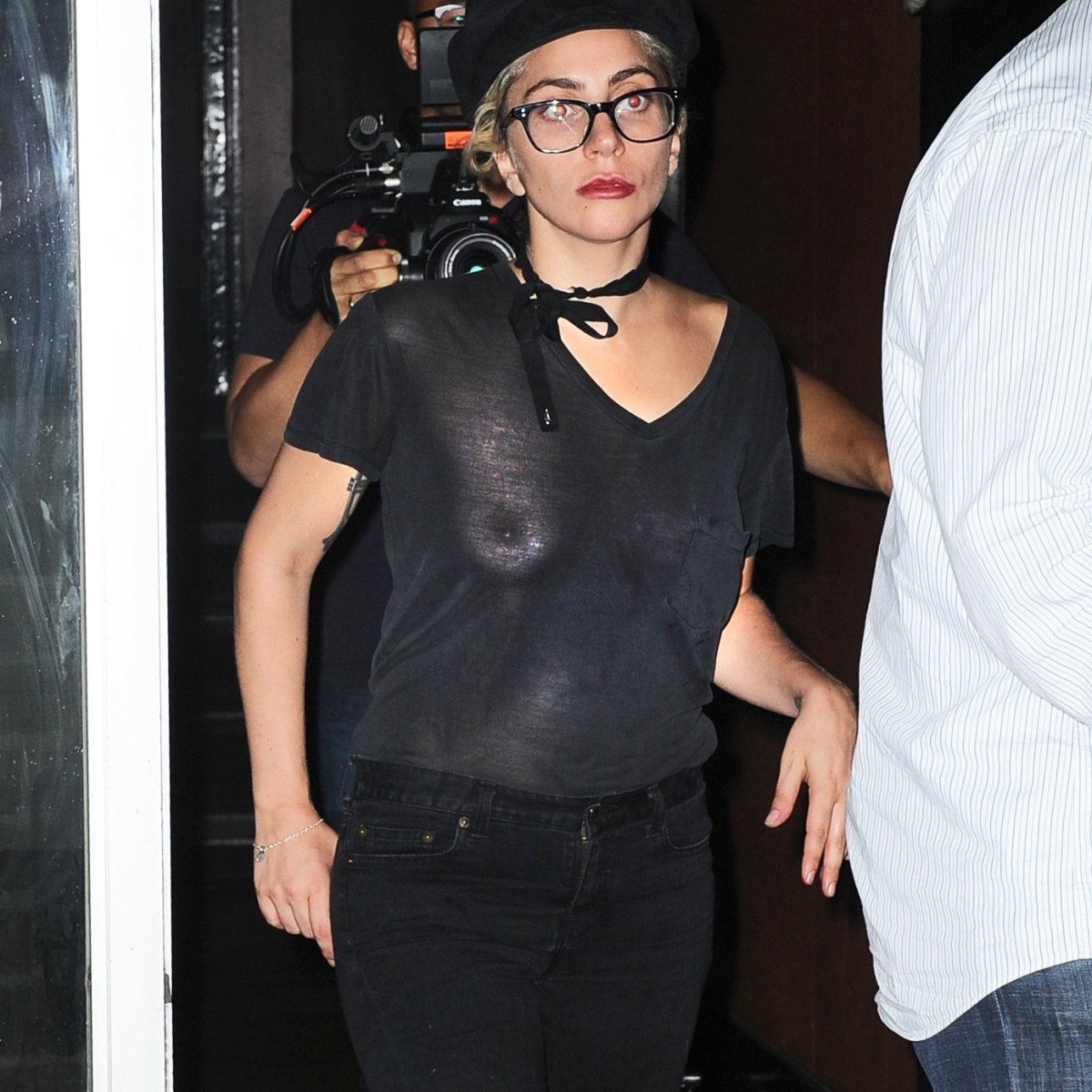 Lady Gaga Goes Wigless & Bares Nipples in Totally Sheer Bra!, Celebrity  Pets, Lady Gaga, Sheer
