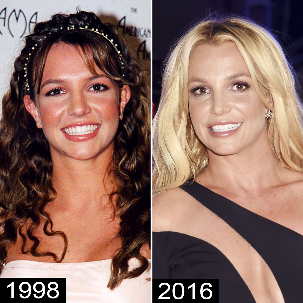 britney spears face then and now