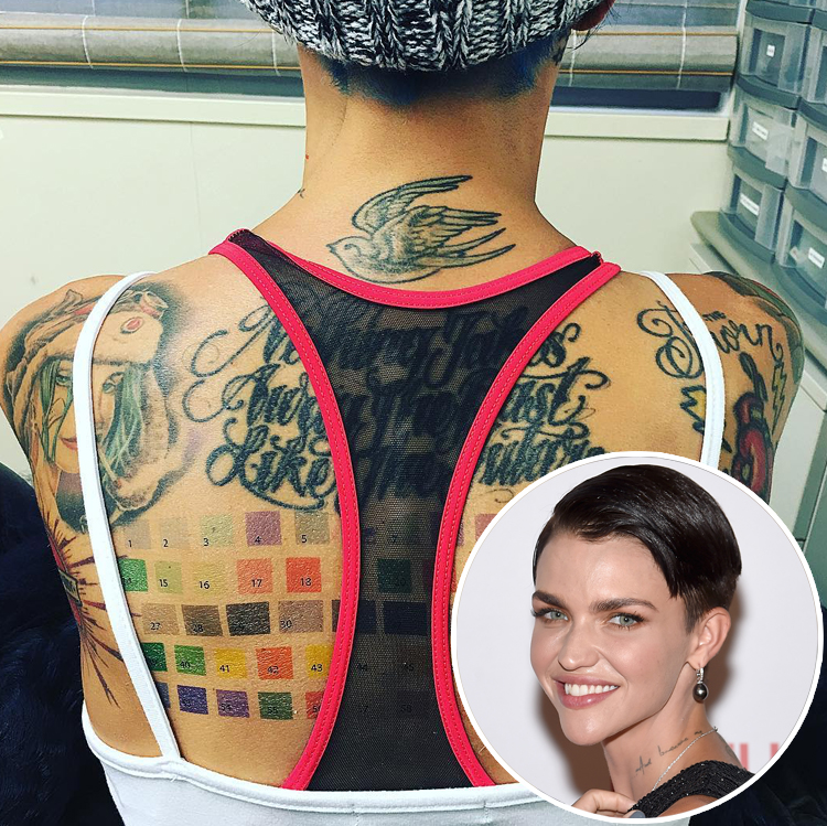 Ruby Rose Writing Behind Ear Tattoo | Steal Her Style