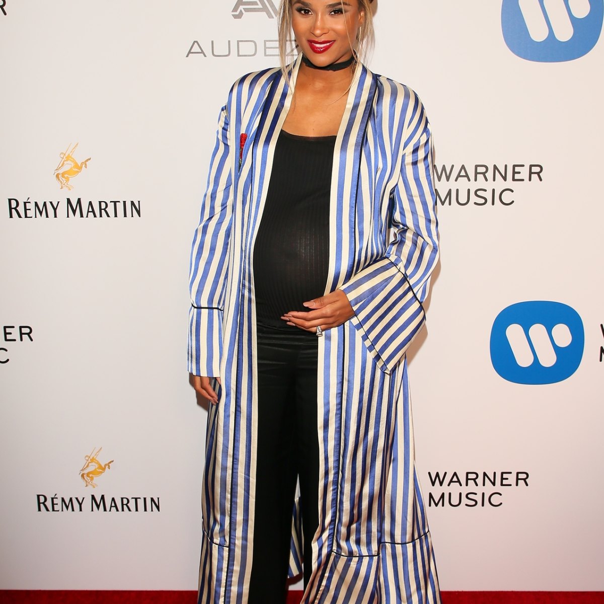 Ciara Shows Off Post-Baby Style in Plunging Leather Dress