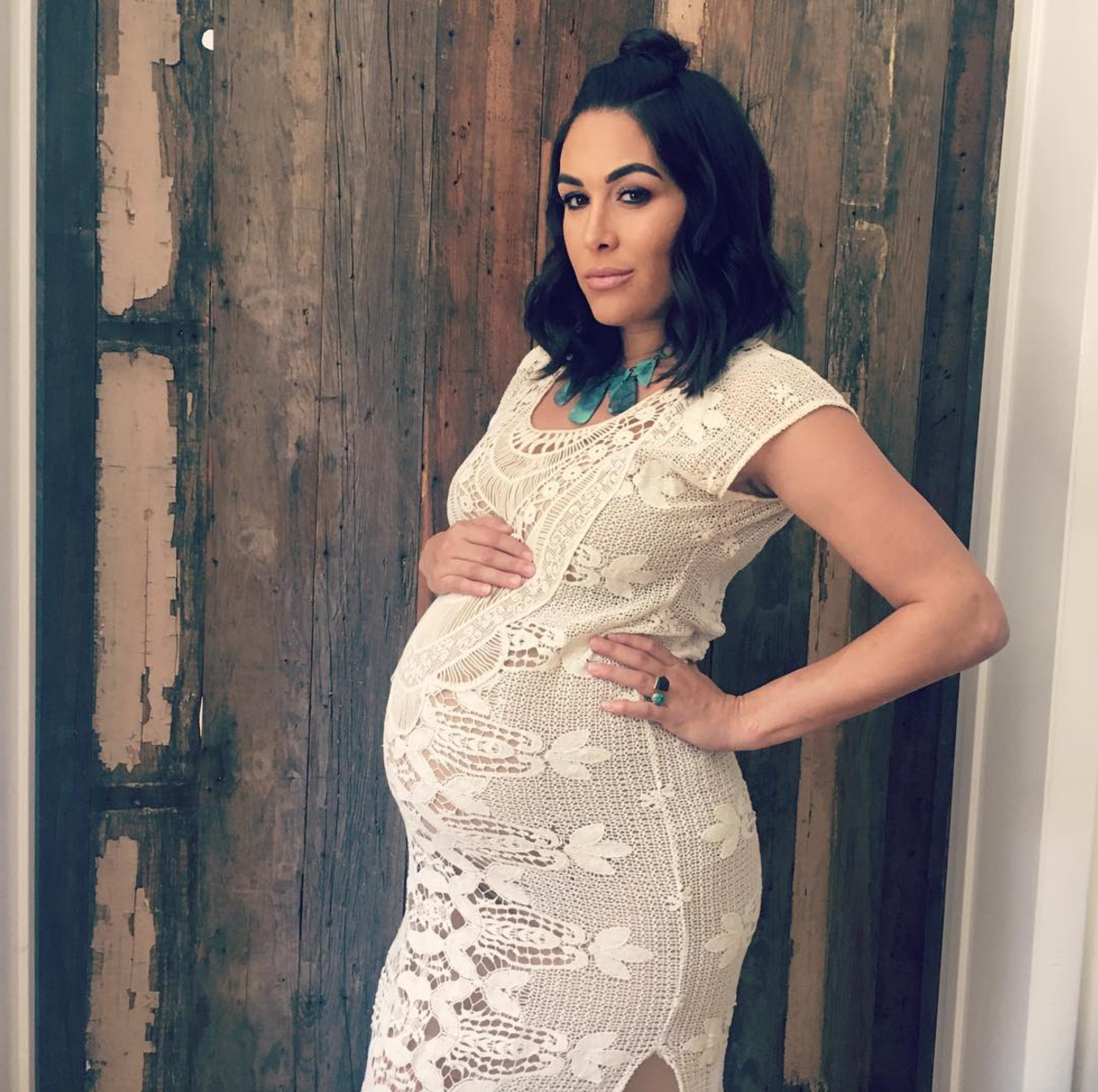 Pregnant Brie Bella Shows off Her Growing Baby Bump on Instagram at 37