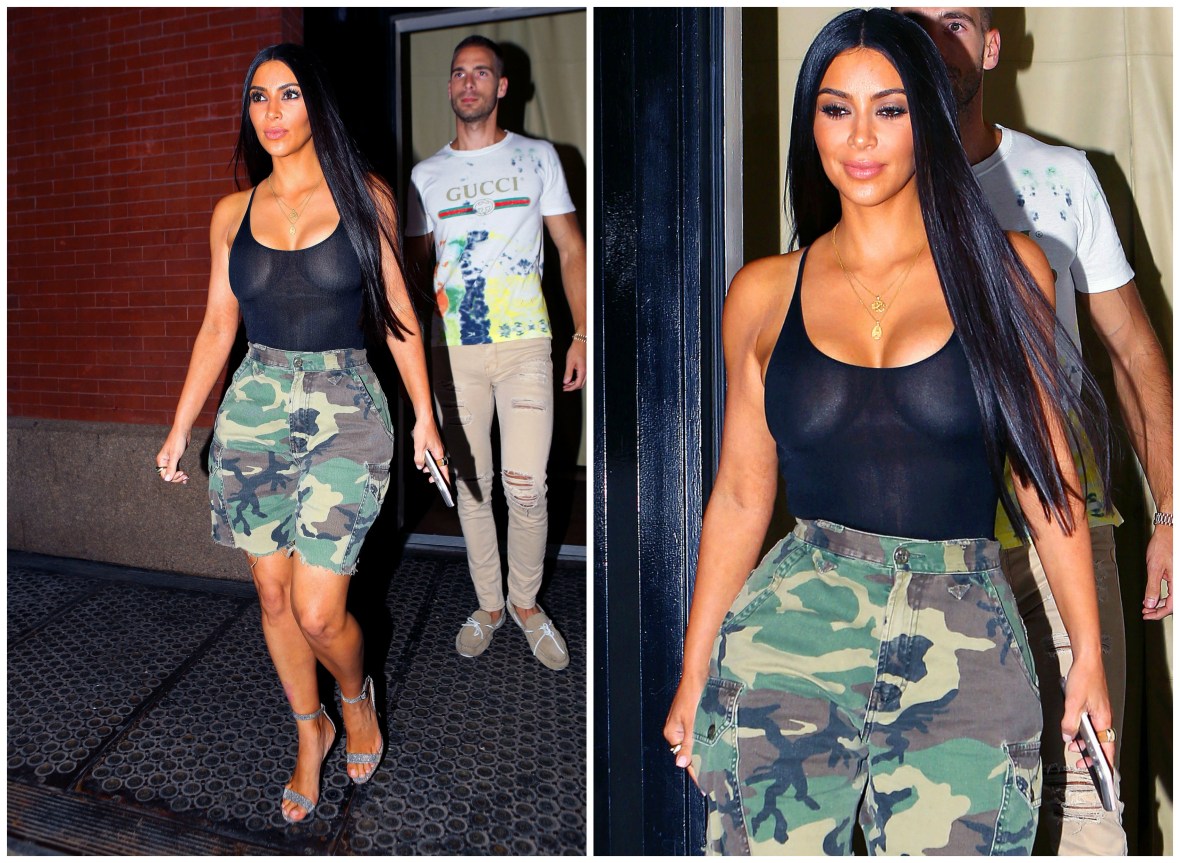 Kim Kardashian's Sheer Top Nearly Distracts Us From Her Ugly Pants