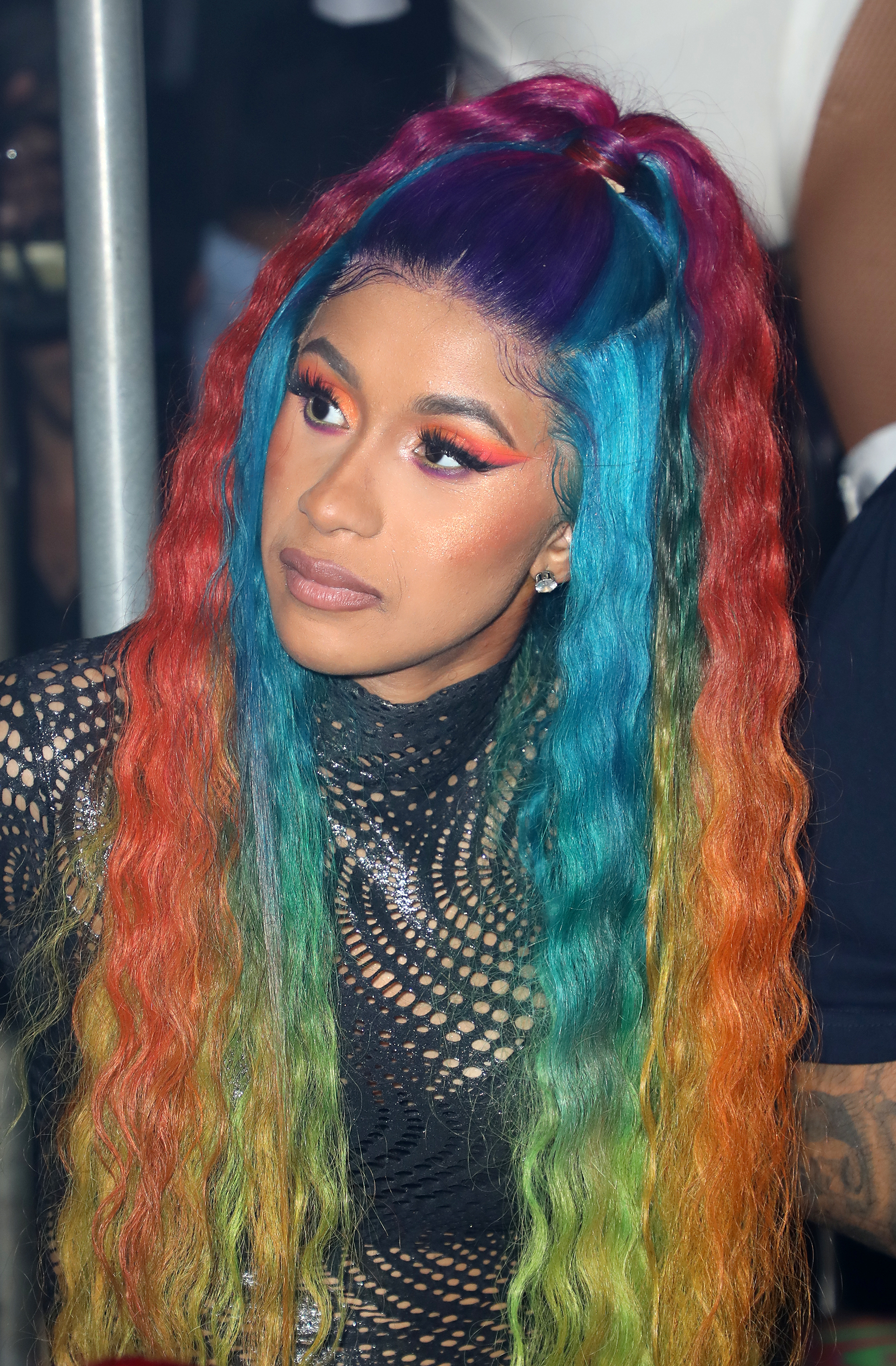 Cardi B Rocked Rainbow Hair & a Rainbow Jumpsuit to WeHo's Pride Parade —  See Photos