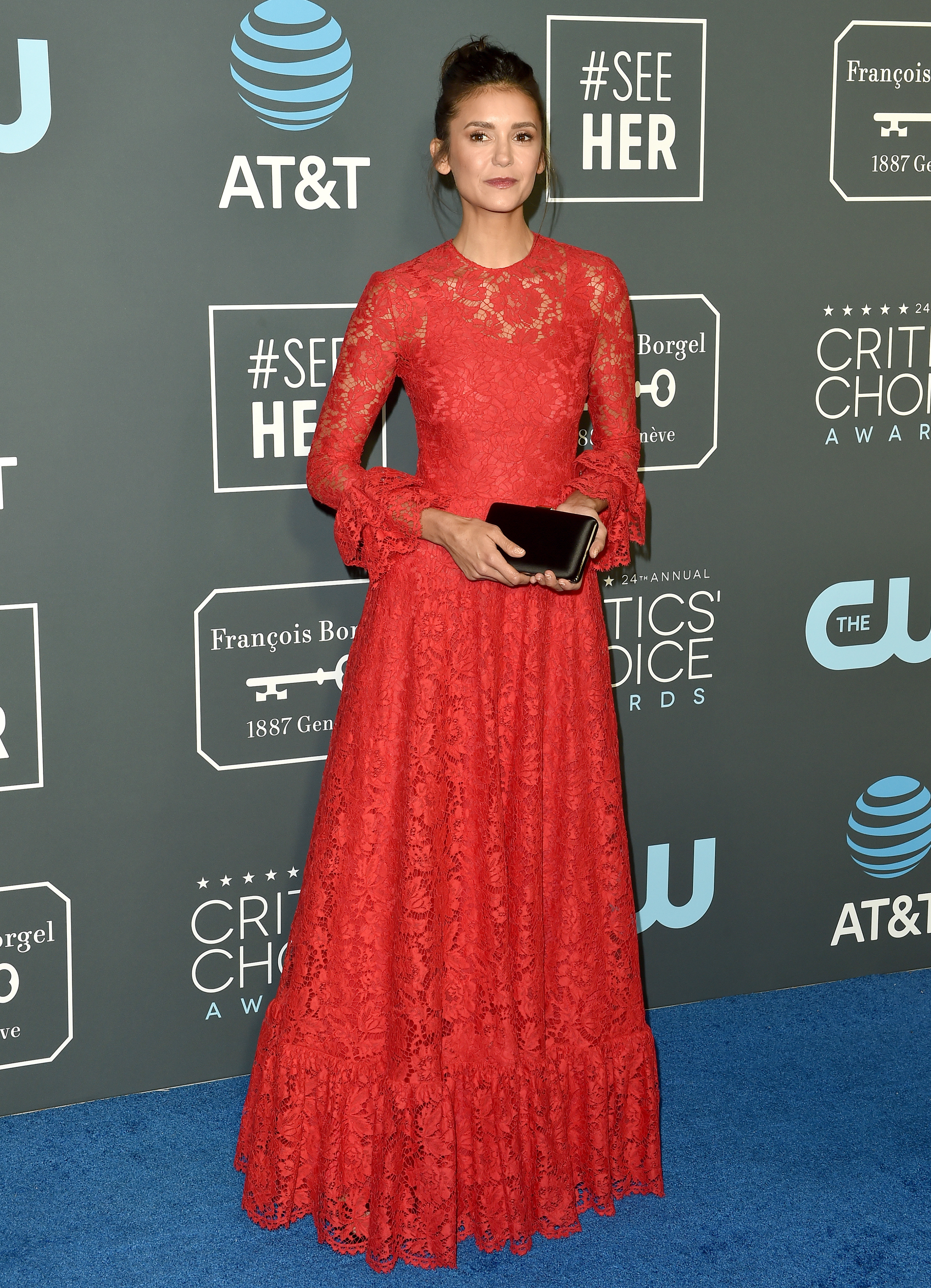 Celebrities wearing red dresses
