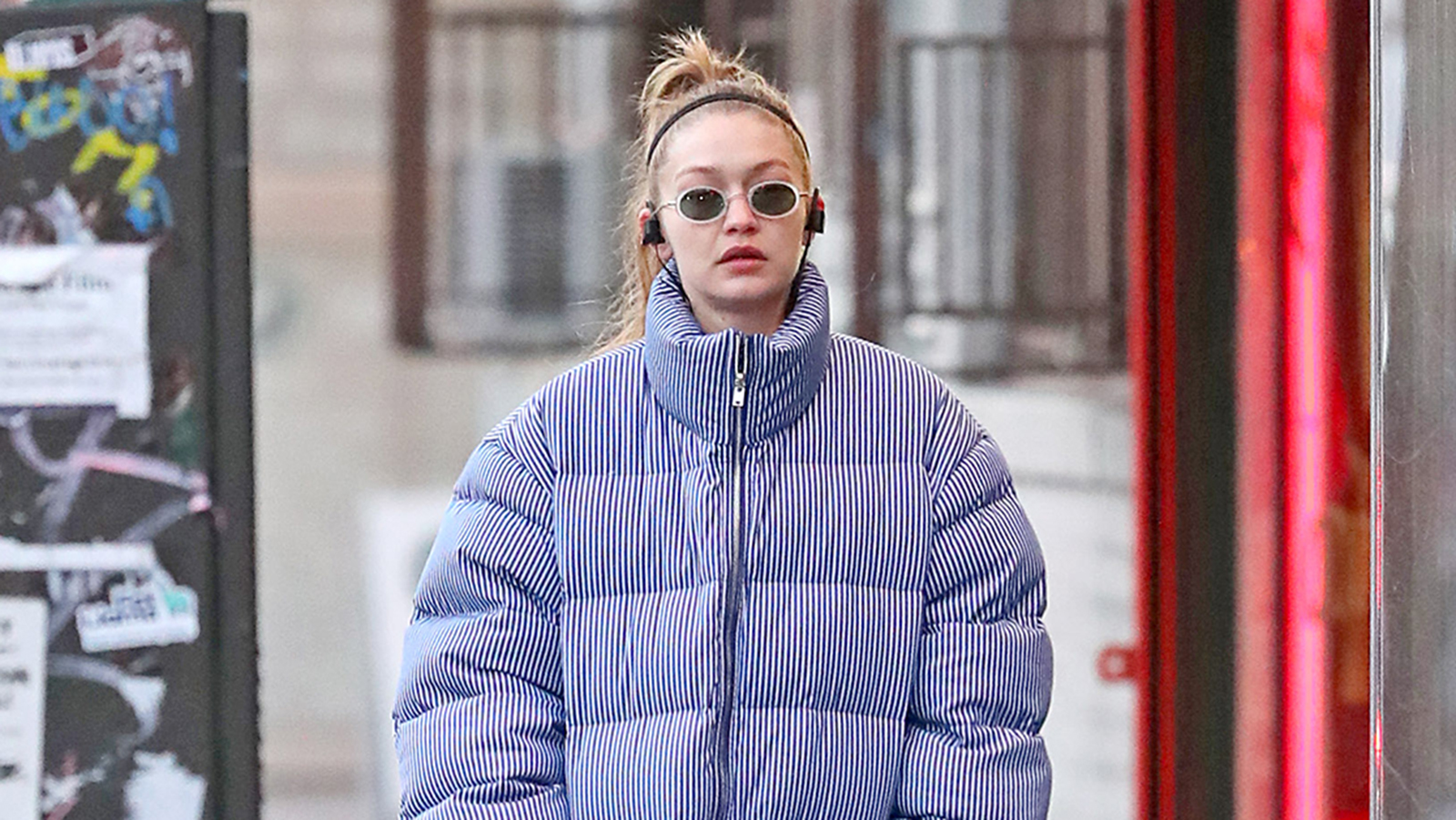 Gigi hadid long outlet down puffer