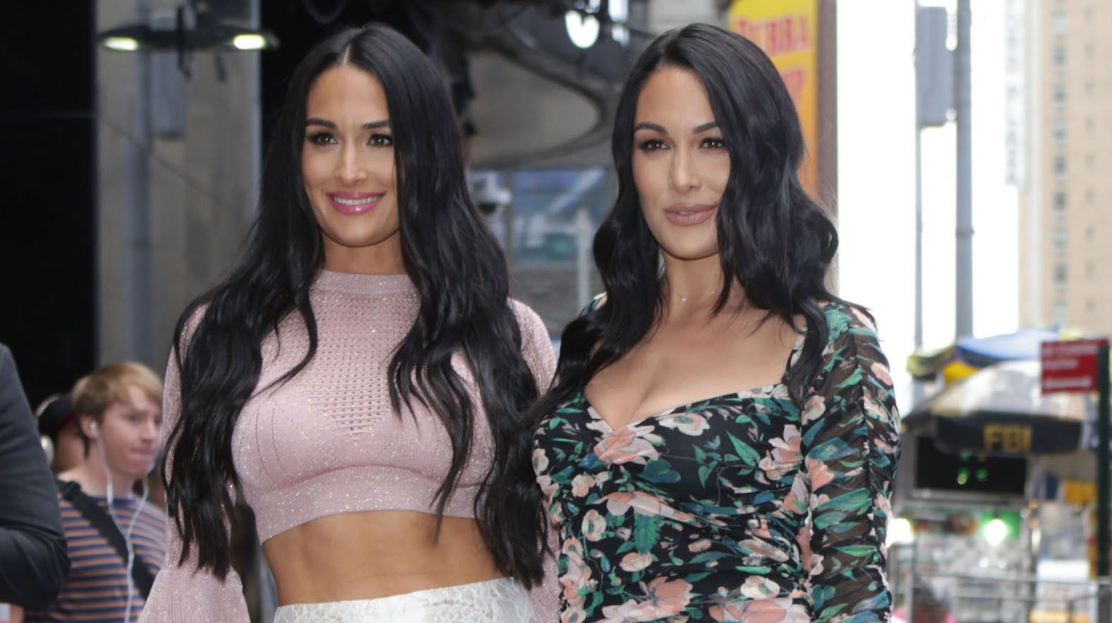 Nikki and Brie Bella step out in all-white ensembles for a lunch