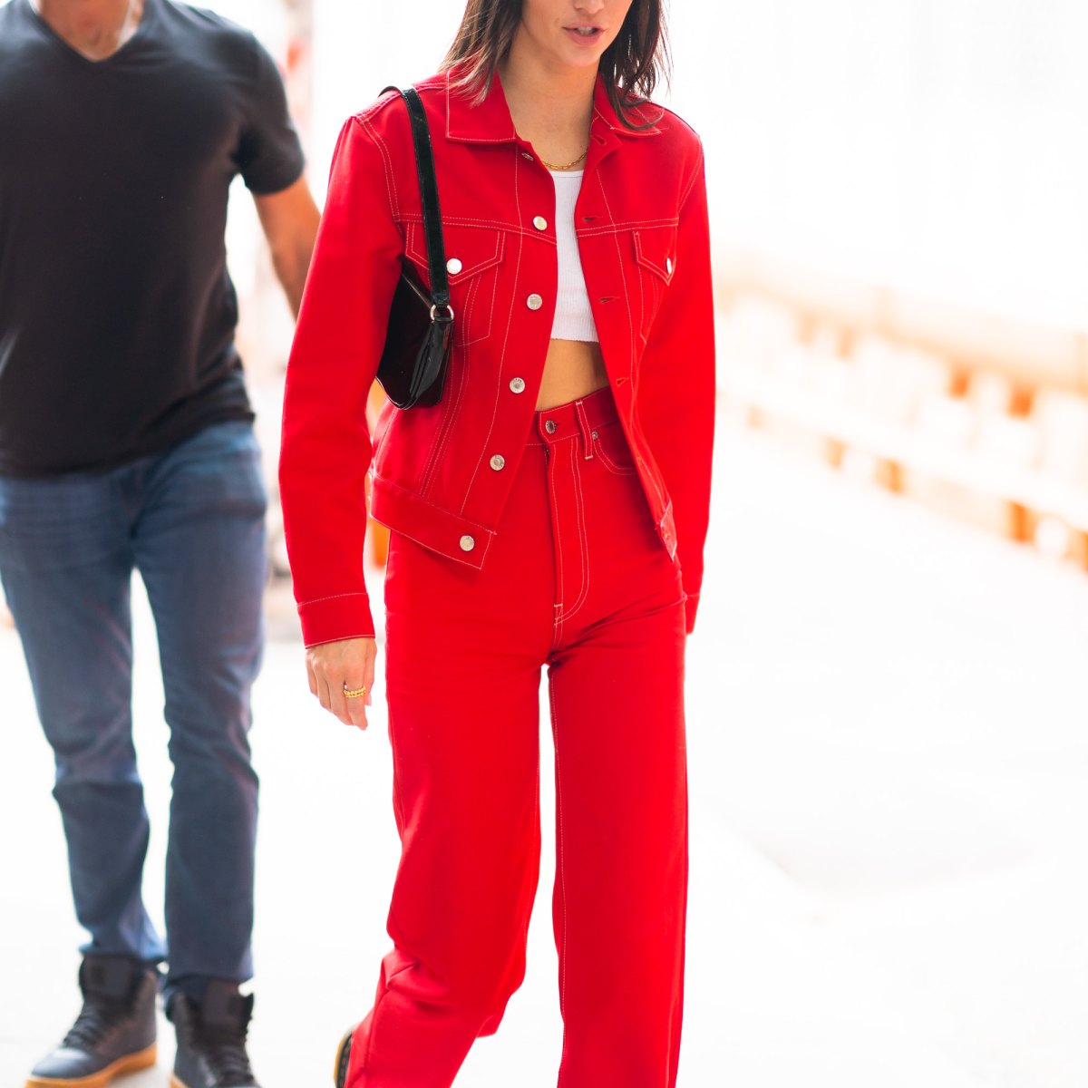 Shop the look: Kendall Jenner's red Birkin bag and Taylor Swift's  asymmetrical denim skirt - 9Style