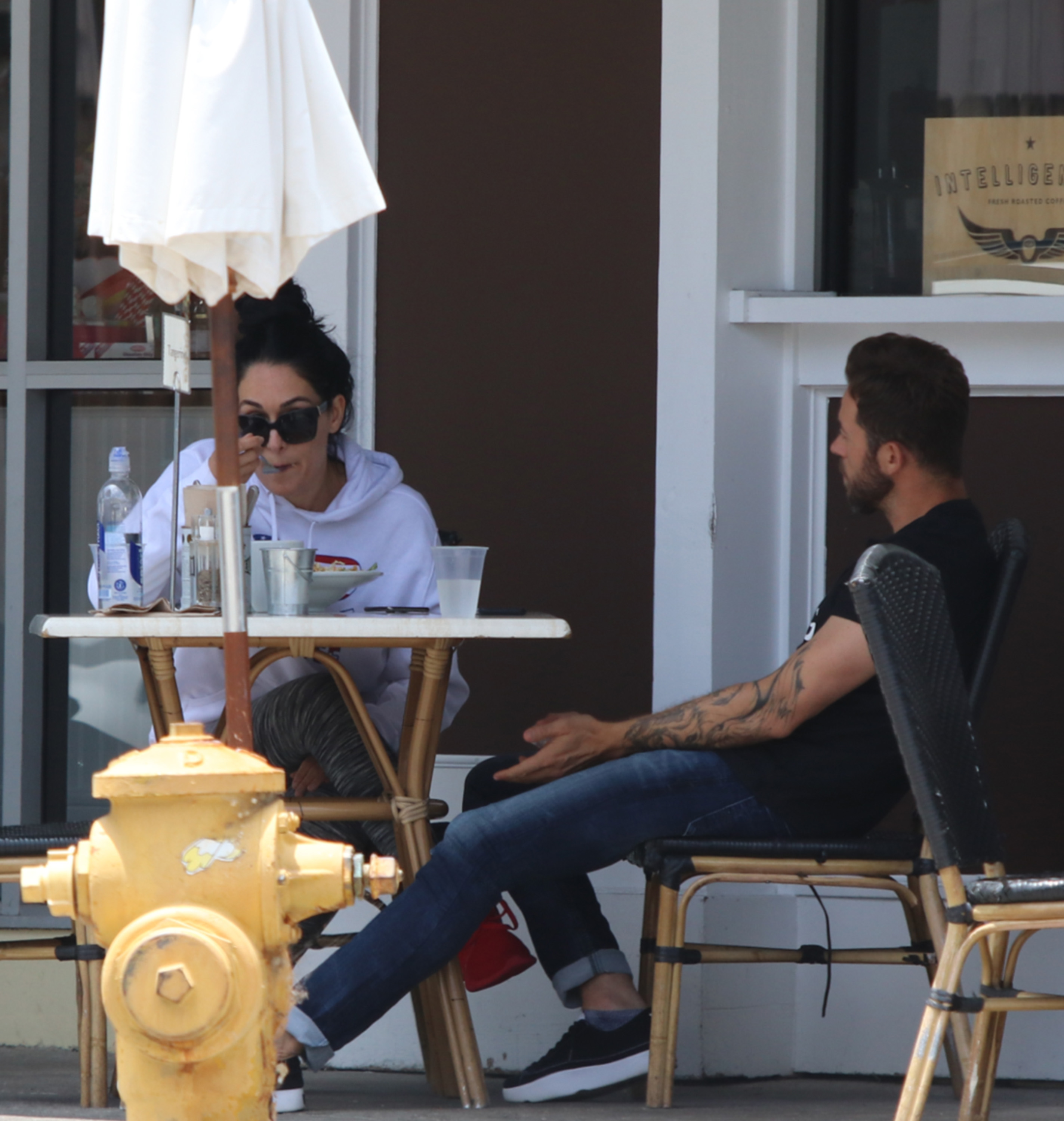 Nikki Bella and Artem Chigvintsev Look Cozy Eating Breakfast