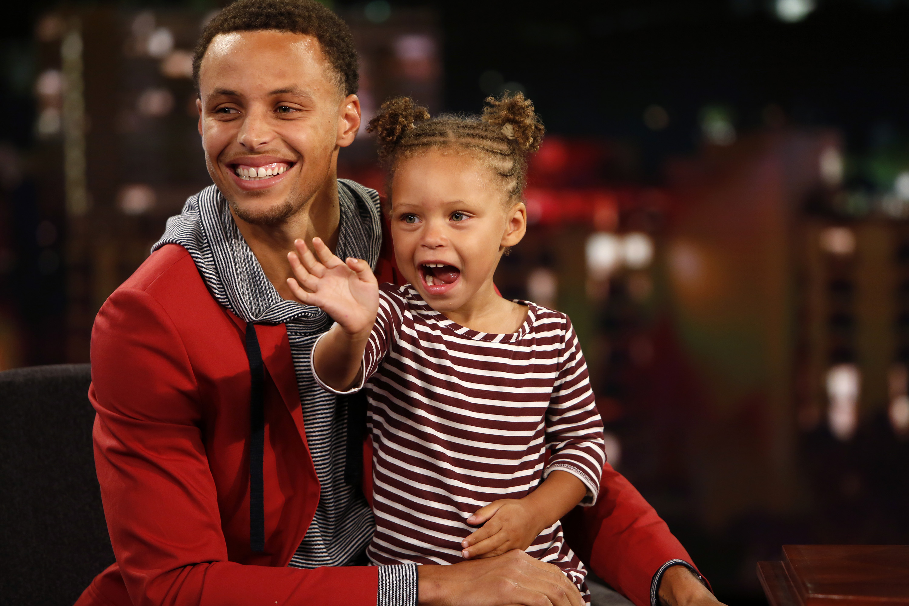 Stephen Curry and Riley Curry in 2015 Jimmy Kimmel