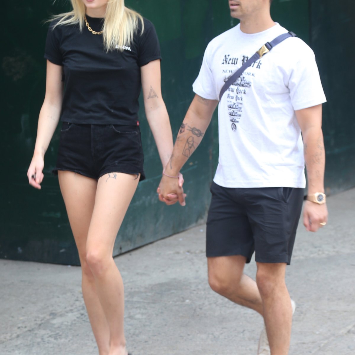 Sophie Turner and her husband Joe Jonas are stylishly casual as they hold  hands for an outing in NYC