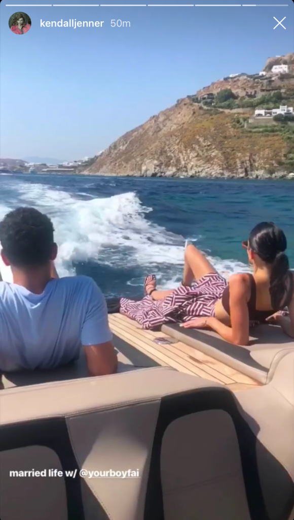 Kendall Jenner Gets Cozy With Fai Khadra On A Boat In Mykonos