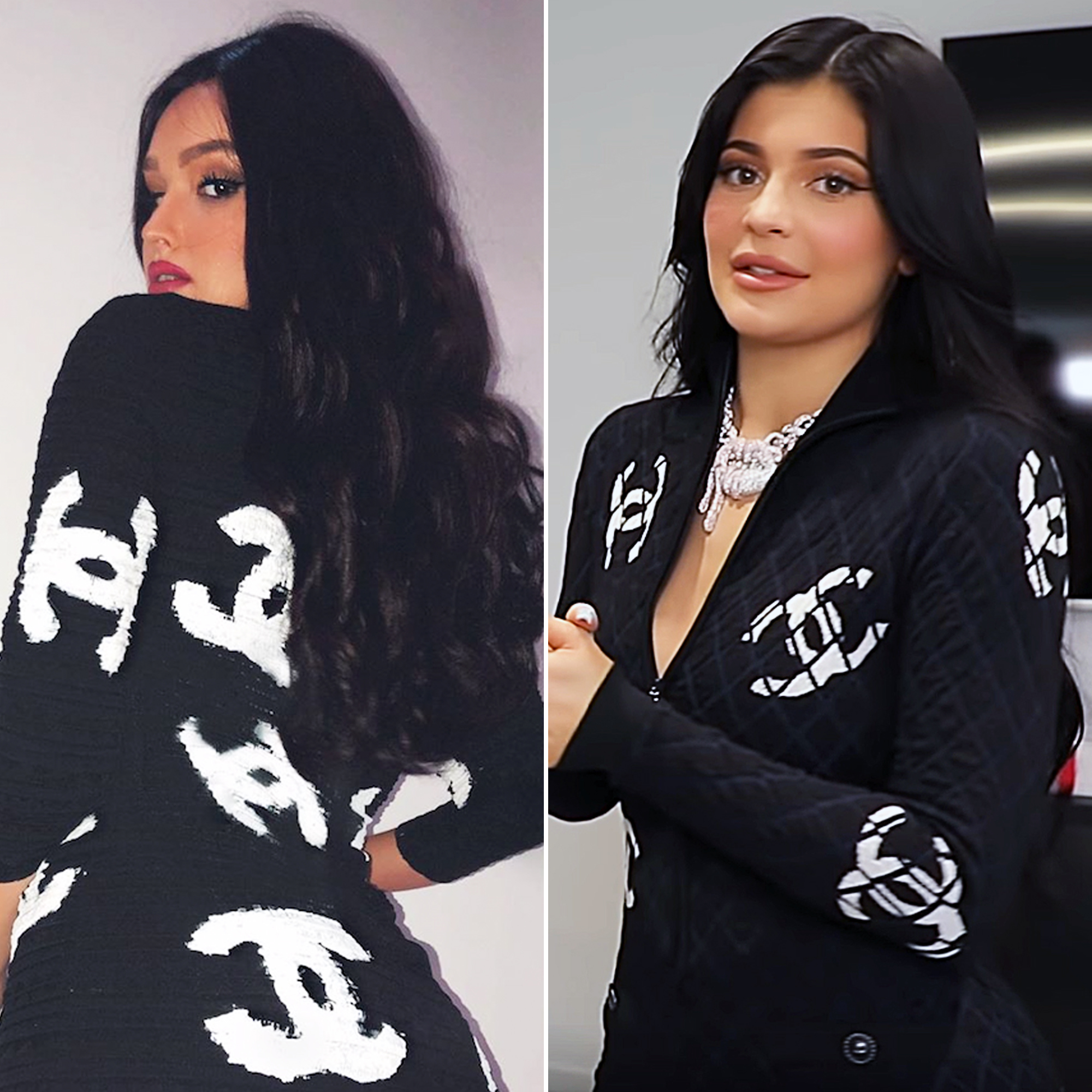 black chanel dress kylie jenner