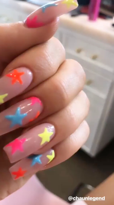 Kylie Jenner's Rainbow Flower Nail Art