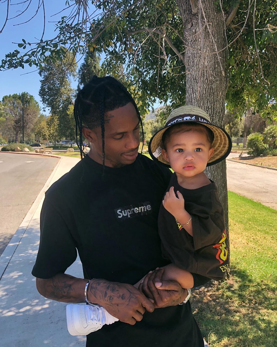 Stormi Webster's Big Tee and Sneakers