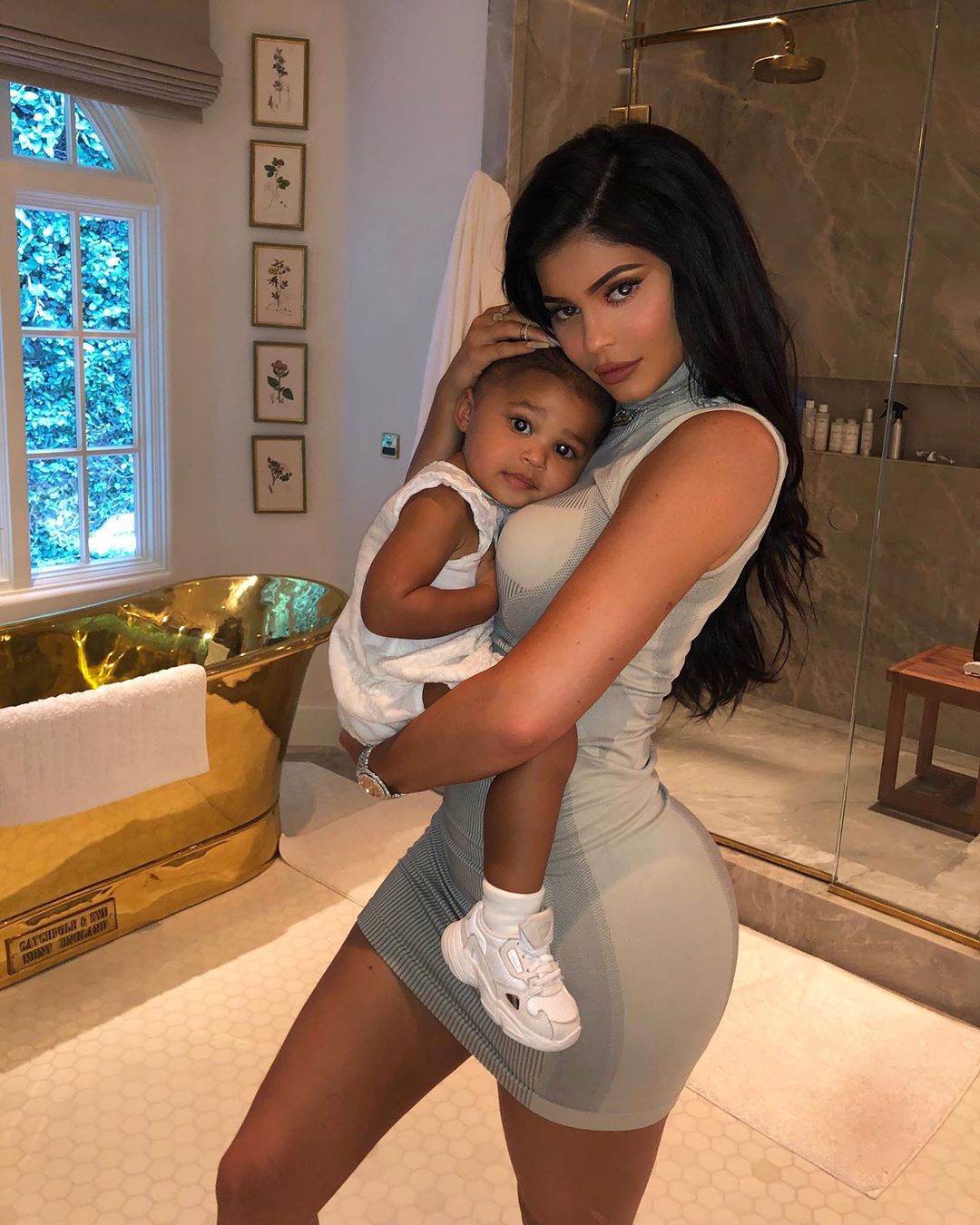 Kylie Jenner and Stormi Webster Twinned in Dior Dresses