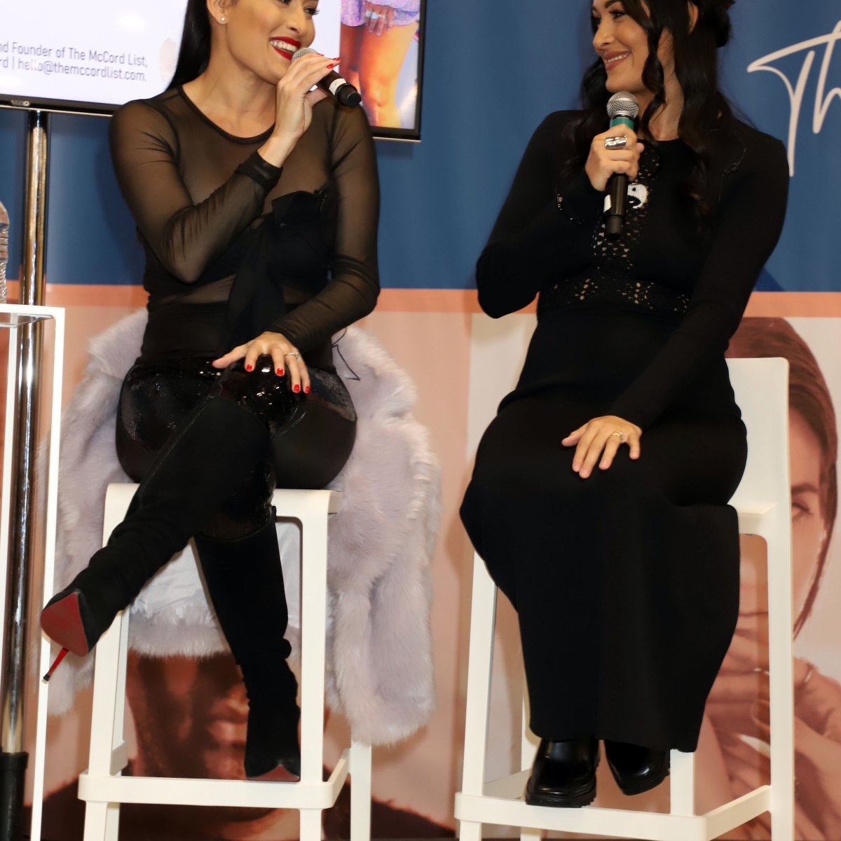 Nikki and Brie Bella flaunt their growing baby bumps at WWD Magic Las Vegas