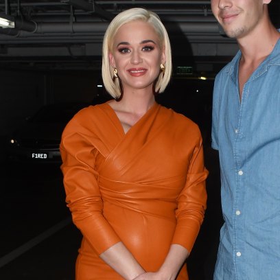 Pregnant Katy Perry Wears a Form-Fitting Orange Dress in Melbourne, Australia