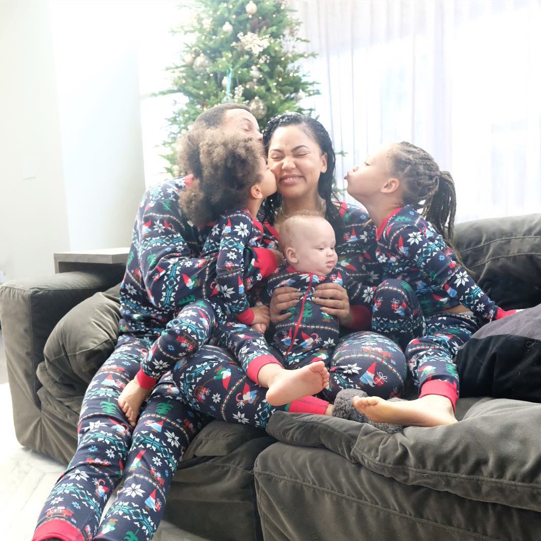 Stephen and Ayesha Curry With Kids in Matching Christmas Pajamas