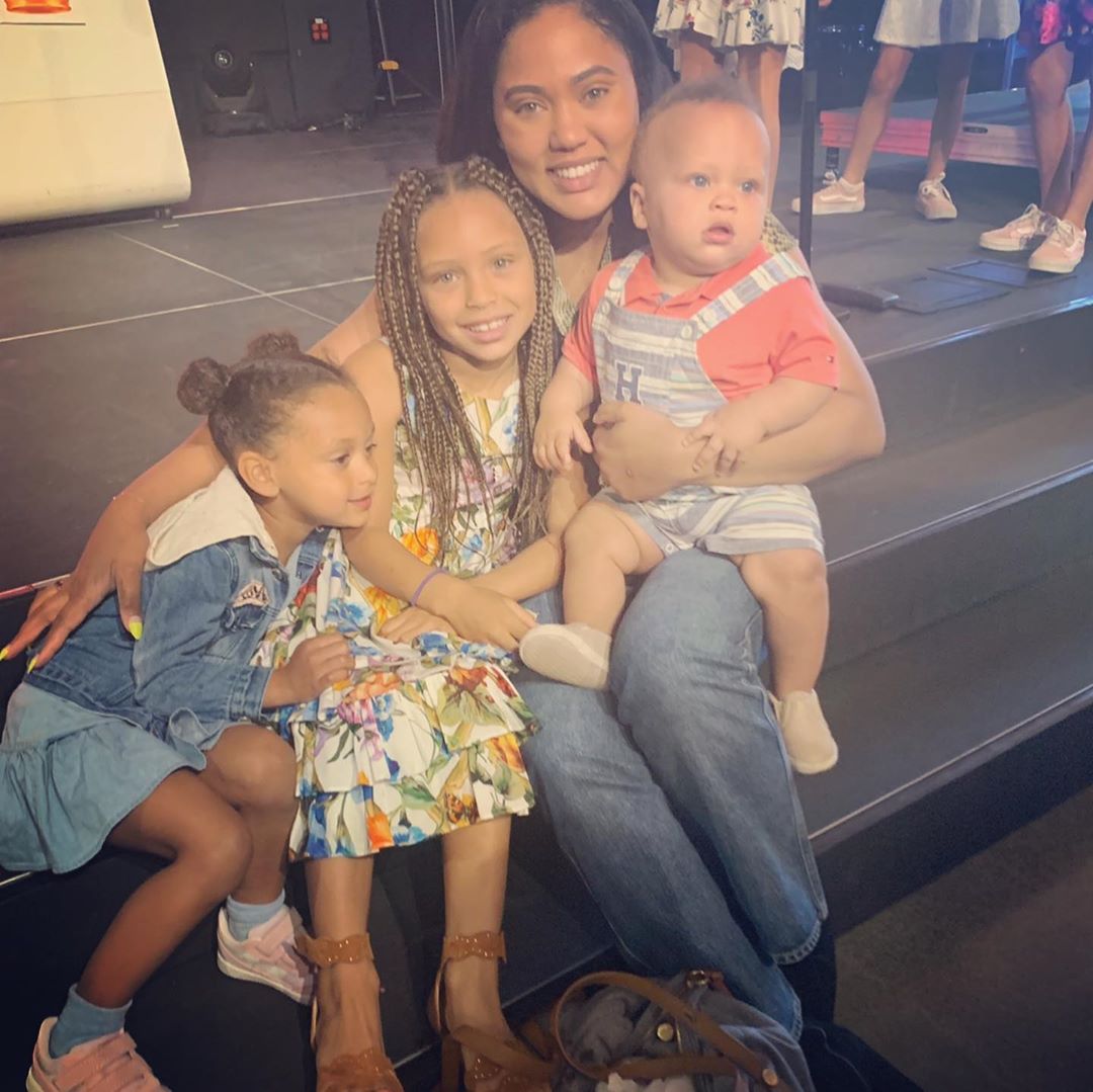 Ayesha Curry Smiles with Kids Riley Ryan and Canon