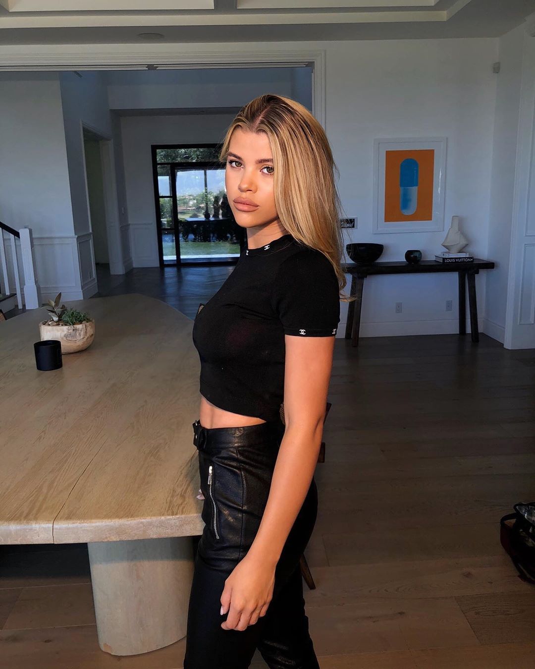 Sofia Richie Dons Black Leather Pants While Stepping Out With