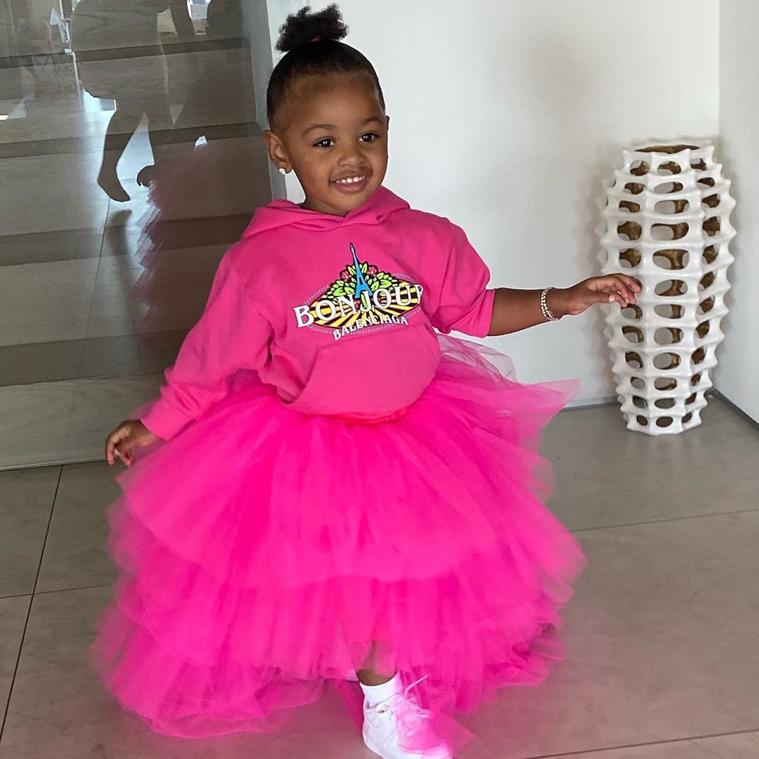 Offset's Daughter Kulture - Gucci Baby Girls Mini Me Pink Flower Pants