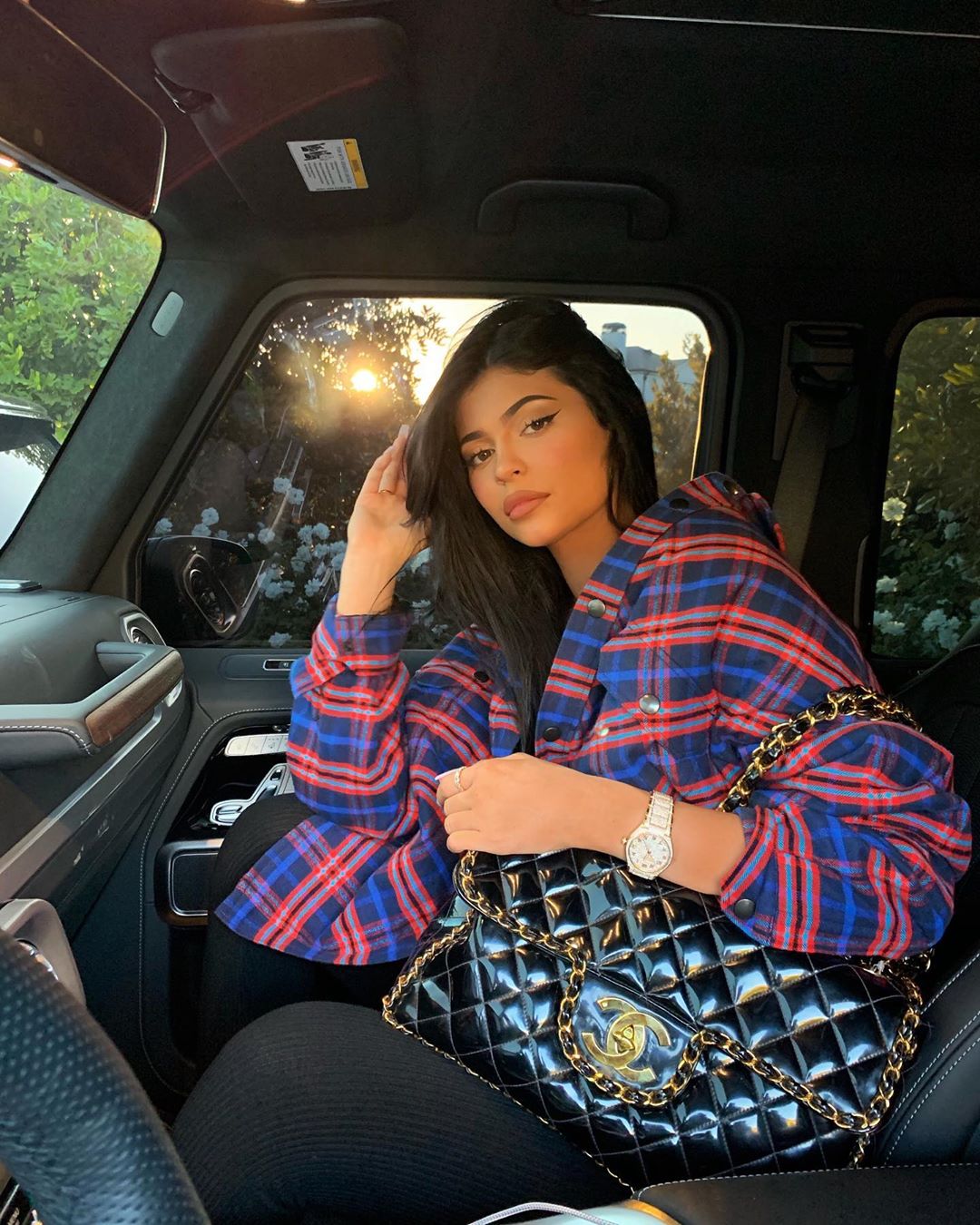 Kylie Jenner Wearing a Chanel Backpack