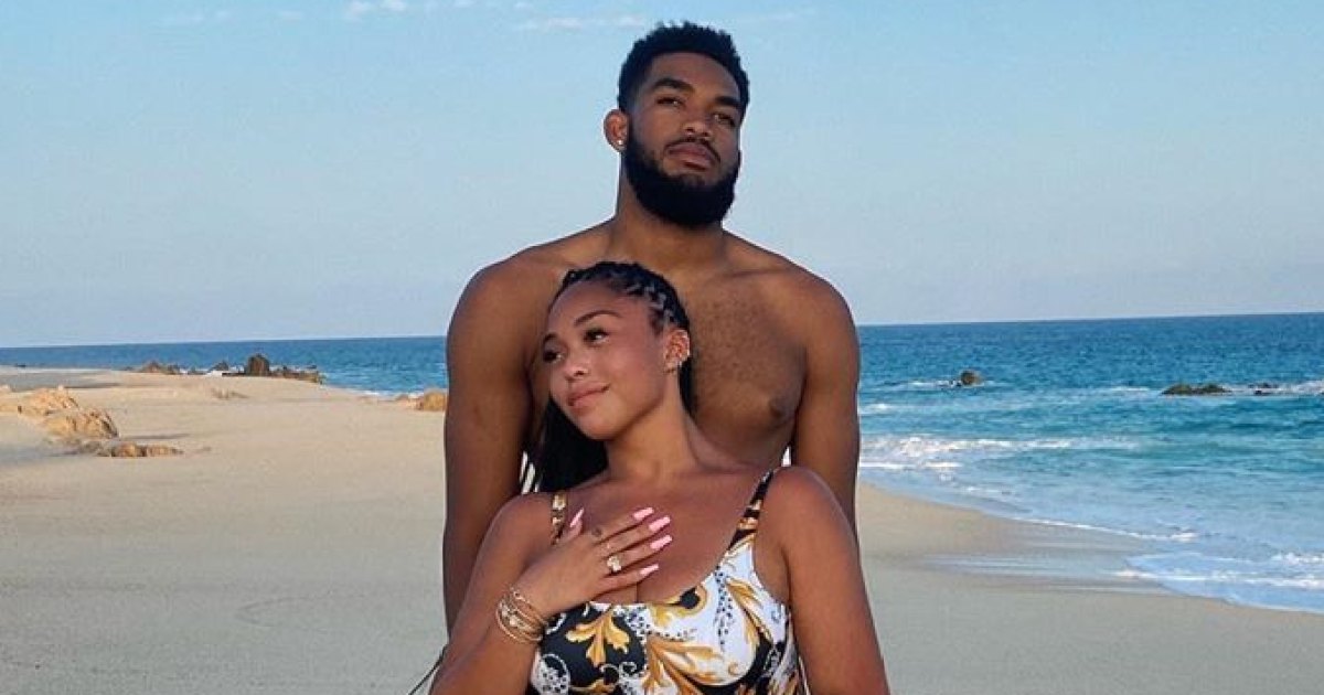 Couples Posing Naked Beach - Jordyn Woods, New BF Karl-Anthony Towns Go IG Official: Photos