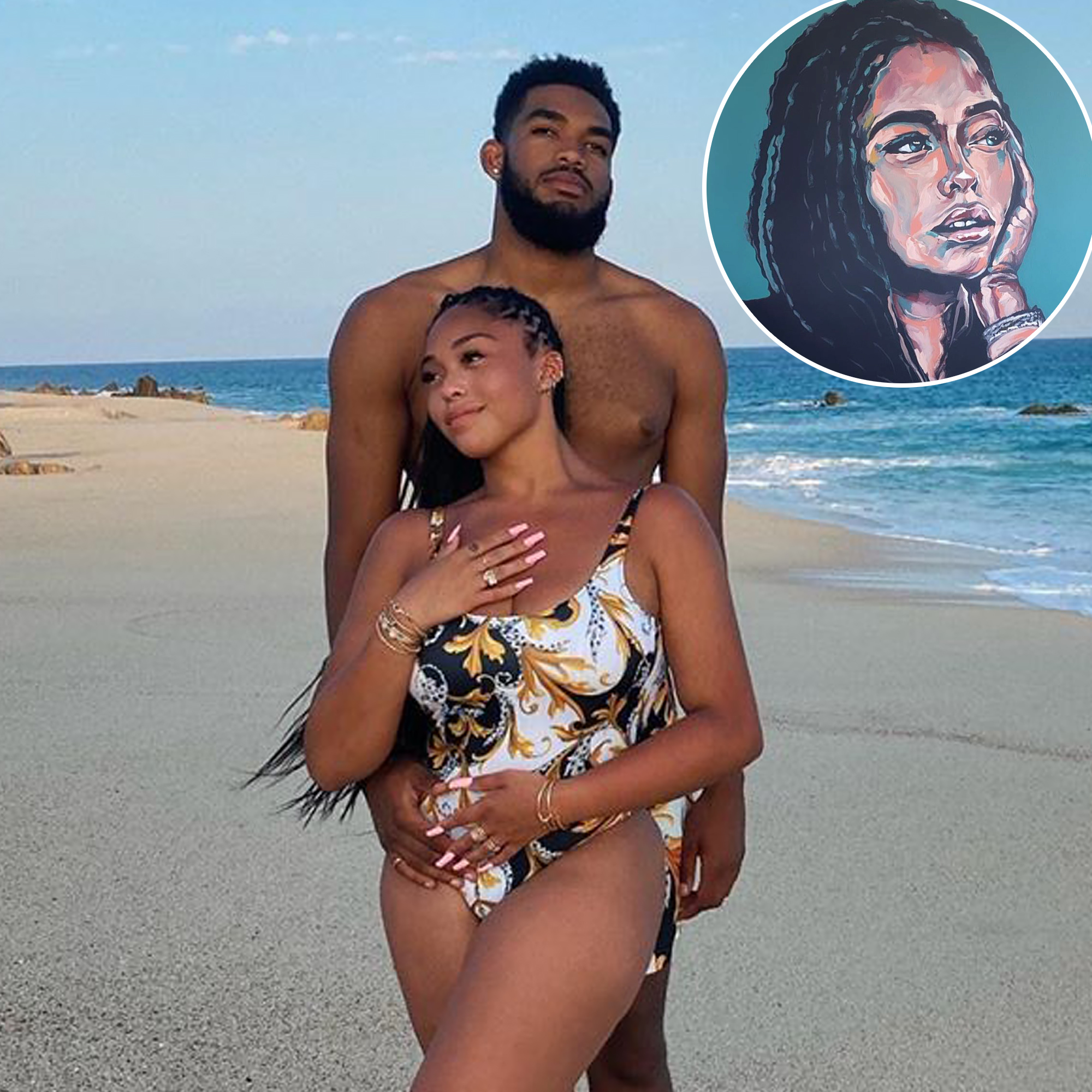 Black Nude Beach Sex Couples - Jordyn Woods' Boyfriend Karl-Anthony Towns Gifts Her Self-Portrait