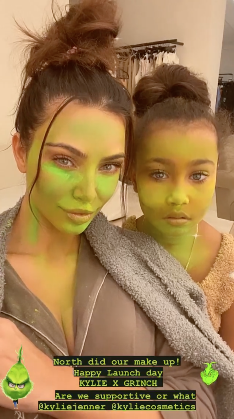 Kim Kardashian S Daughter North West Does Grinch Makeup