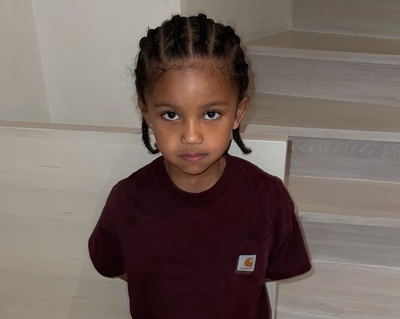 Saint West looks ADORABLE with cornrows as Kim Kardashian takes