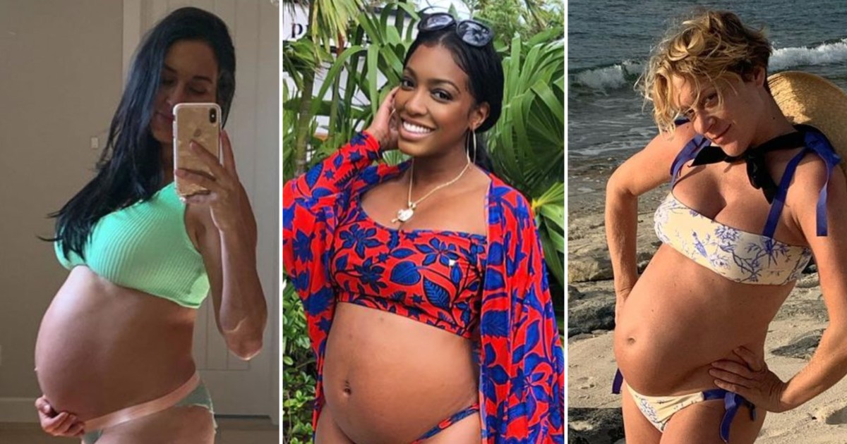 Pregnant Celebrities In Bikinis Stars Show Off Baby Bumps