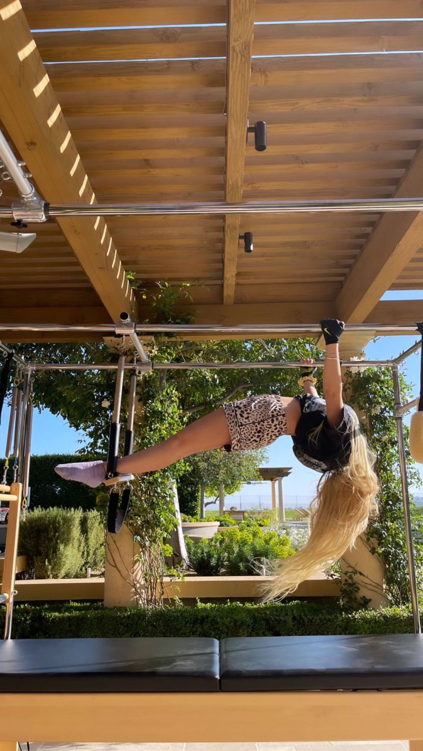 Travis Barker's Kids Do Pilates at Kourtney Kardashian's House