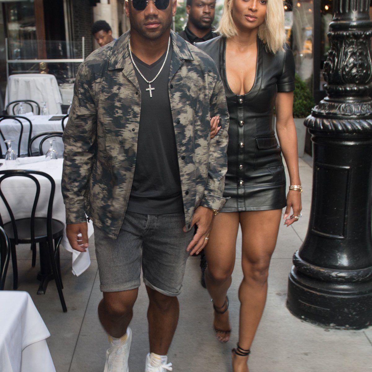 Ciara and Russell Wilson glam up and model sunglasses to dinner at Mr. Chow  in NYC