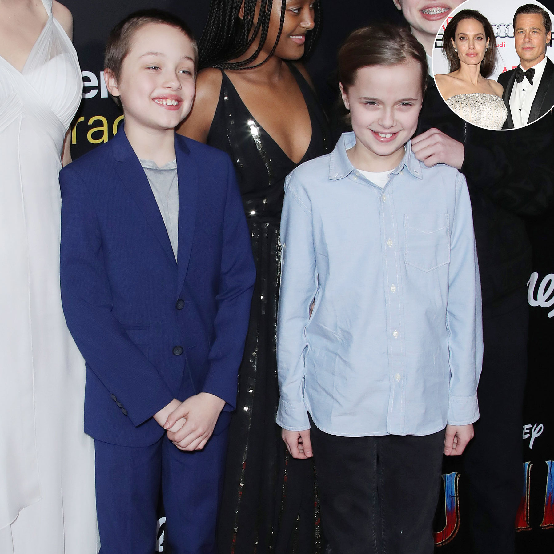 Angelina Jolie, Brad Pitt's Twins Knox, Vivienne Photos