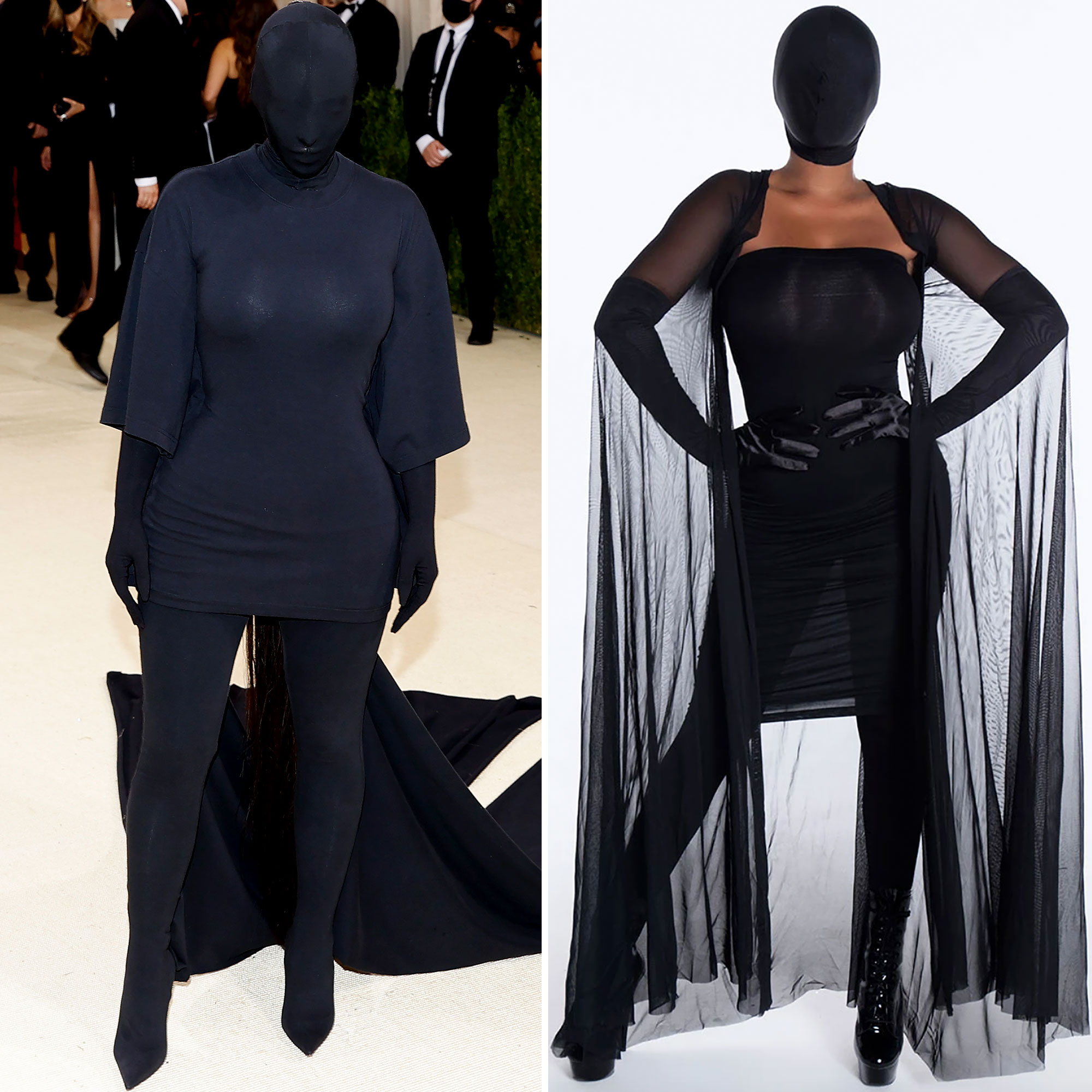 Kim Kardashian wears full black body suit to last night's Met Gala