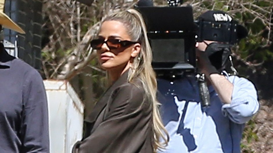 Khloe Kardashian Wears a Nude-Colored, Skin-Tight Bodysuit While Filming New Show With Kris Jenner