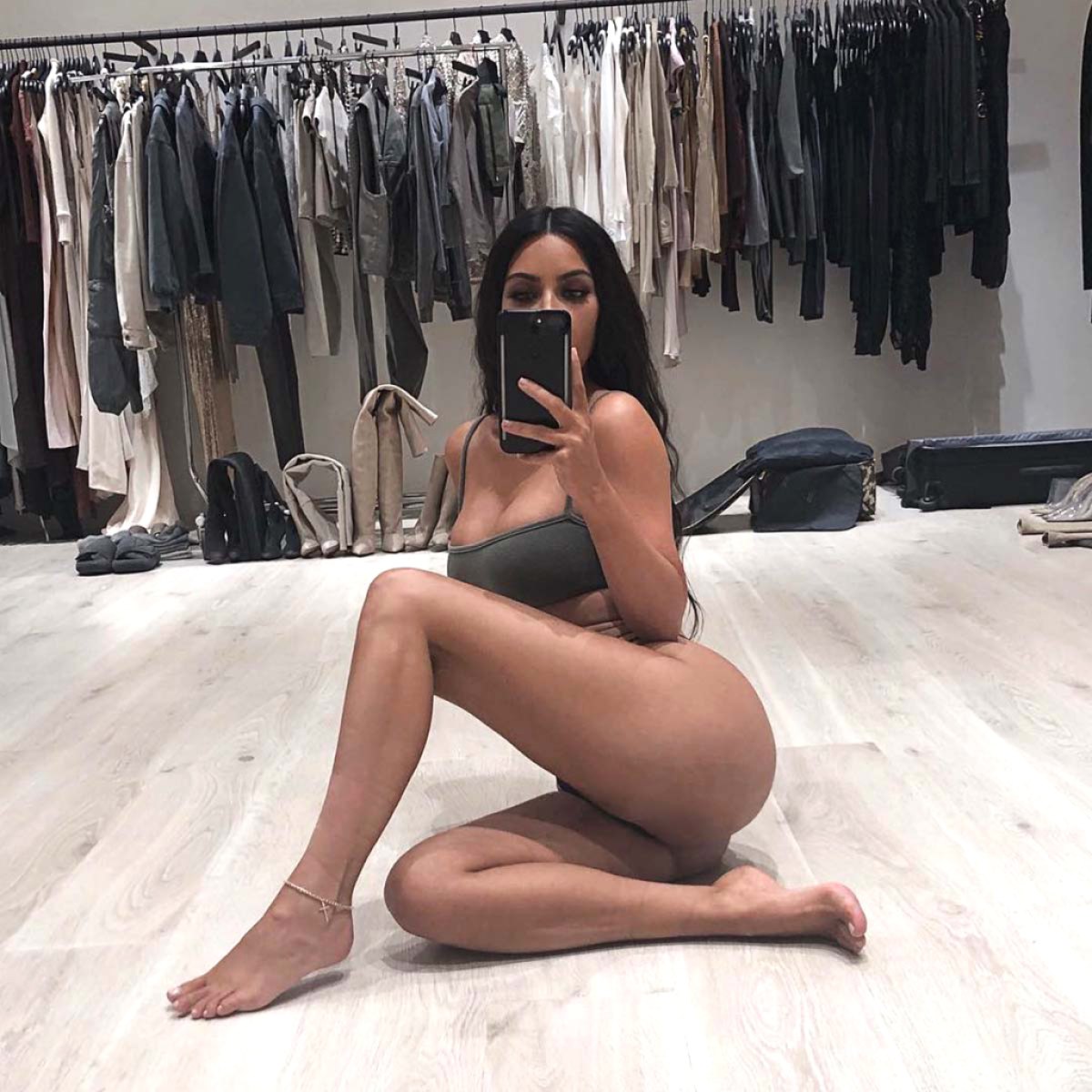 1024px x 1024px - Kim Kardashian Bares Booty in Black Bikini Top Amid Pete Romance