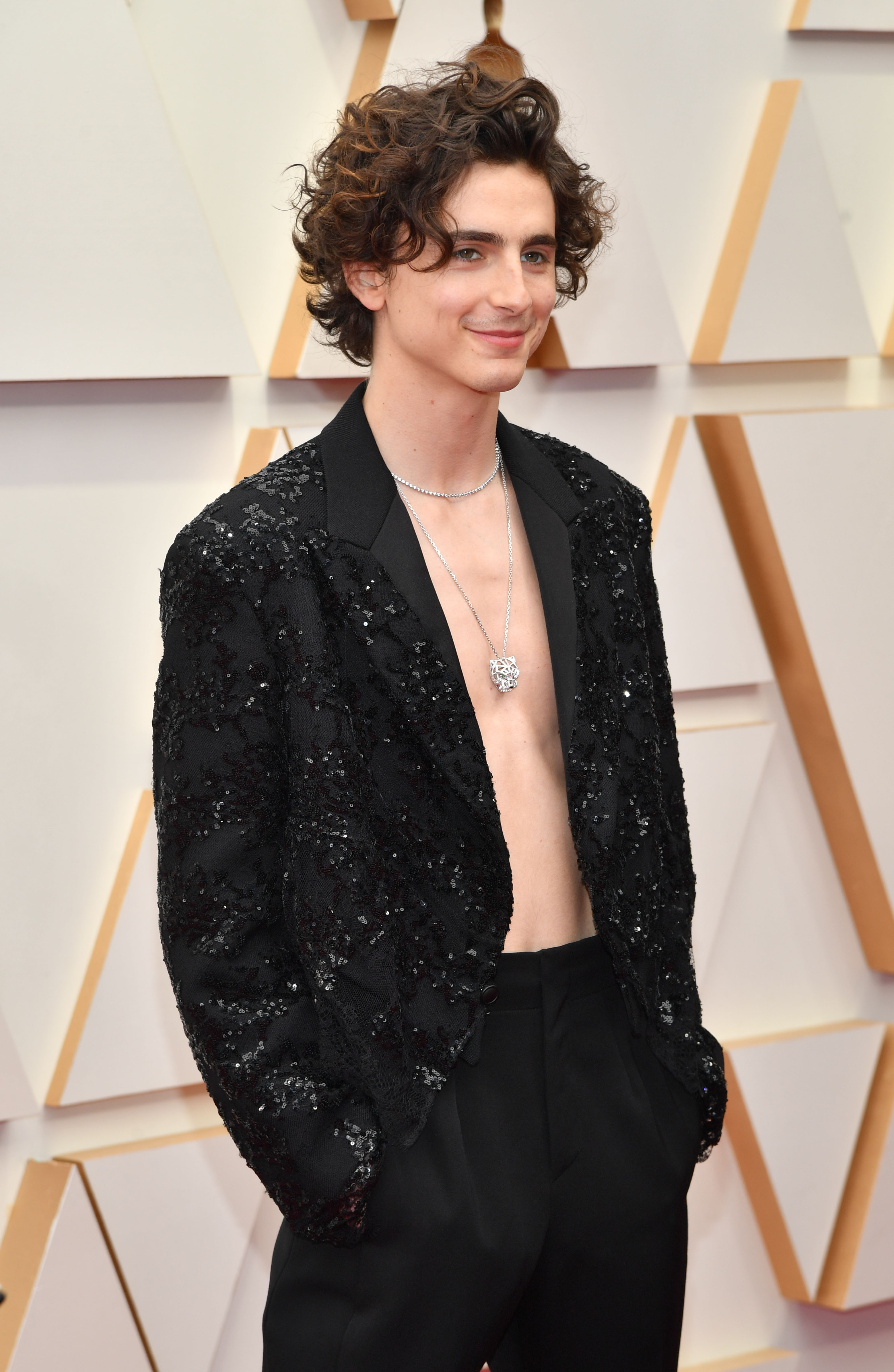 Timothee Chalamet Shirtless on Oscars 2022 Red Carpet: Photos | Life ...