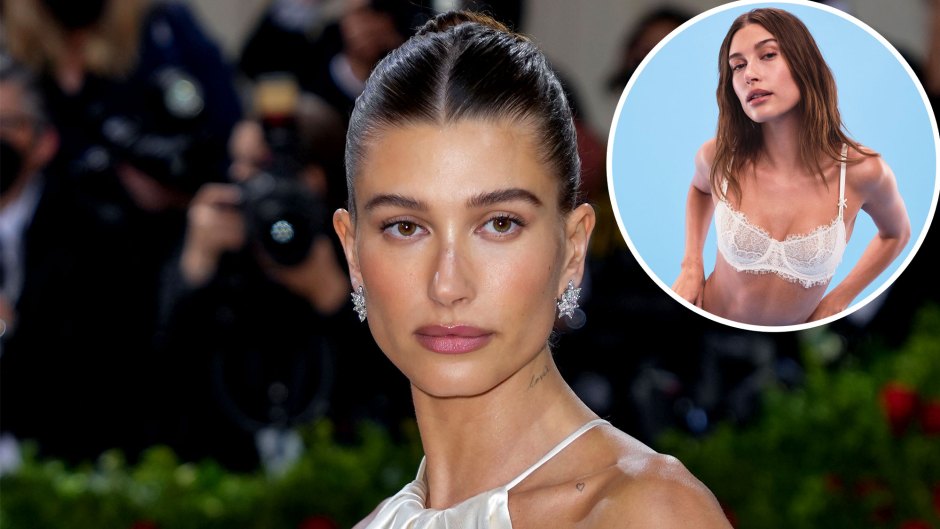 Hailey Bieber Wore a Top That's Half Sheer Lace Bra, Half Sequins—See Pics