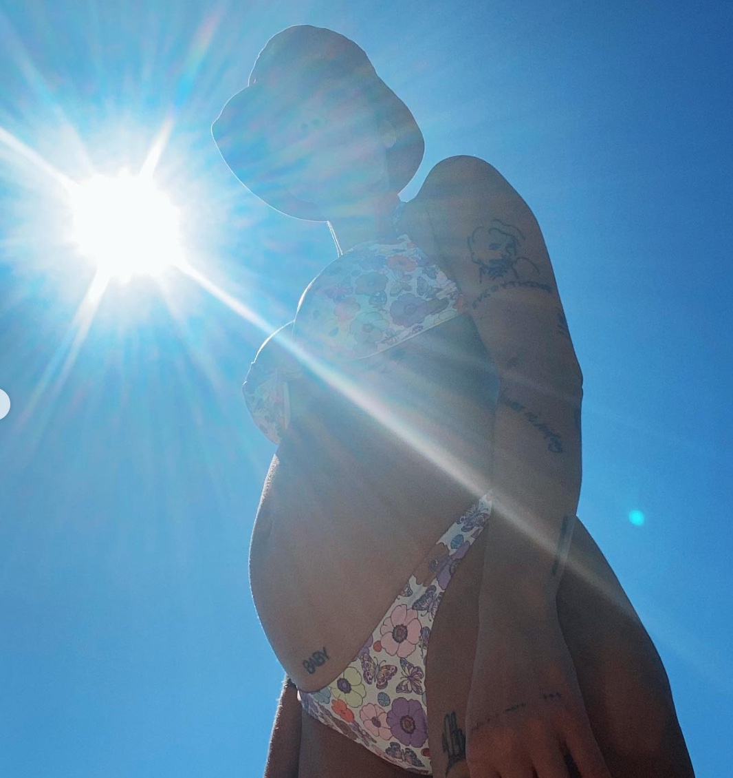 Pregnant Celebrities Show Off 3rd Trimester Baby Bumps in Bikinis