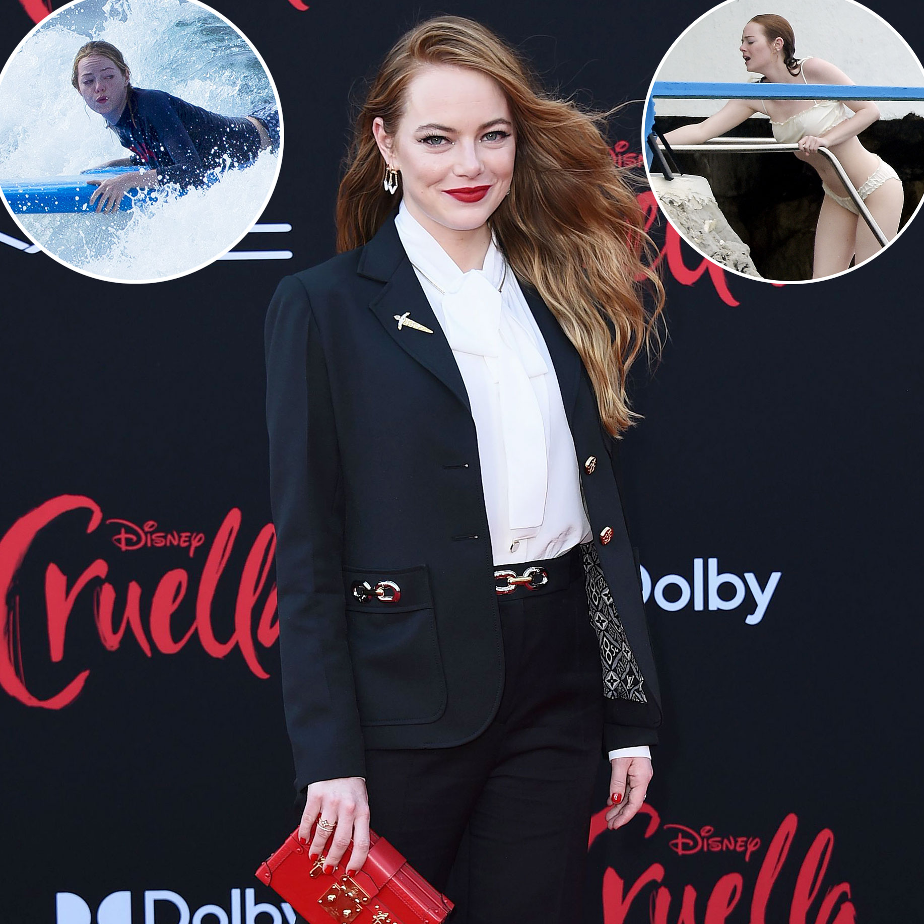 Emma Stone's Louis Vuitton Suit at the Cruella Premiere