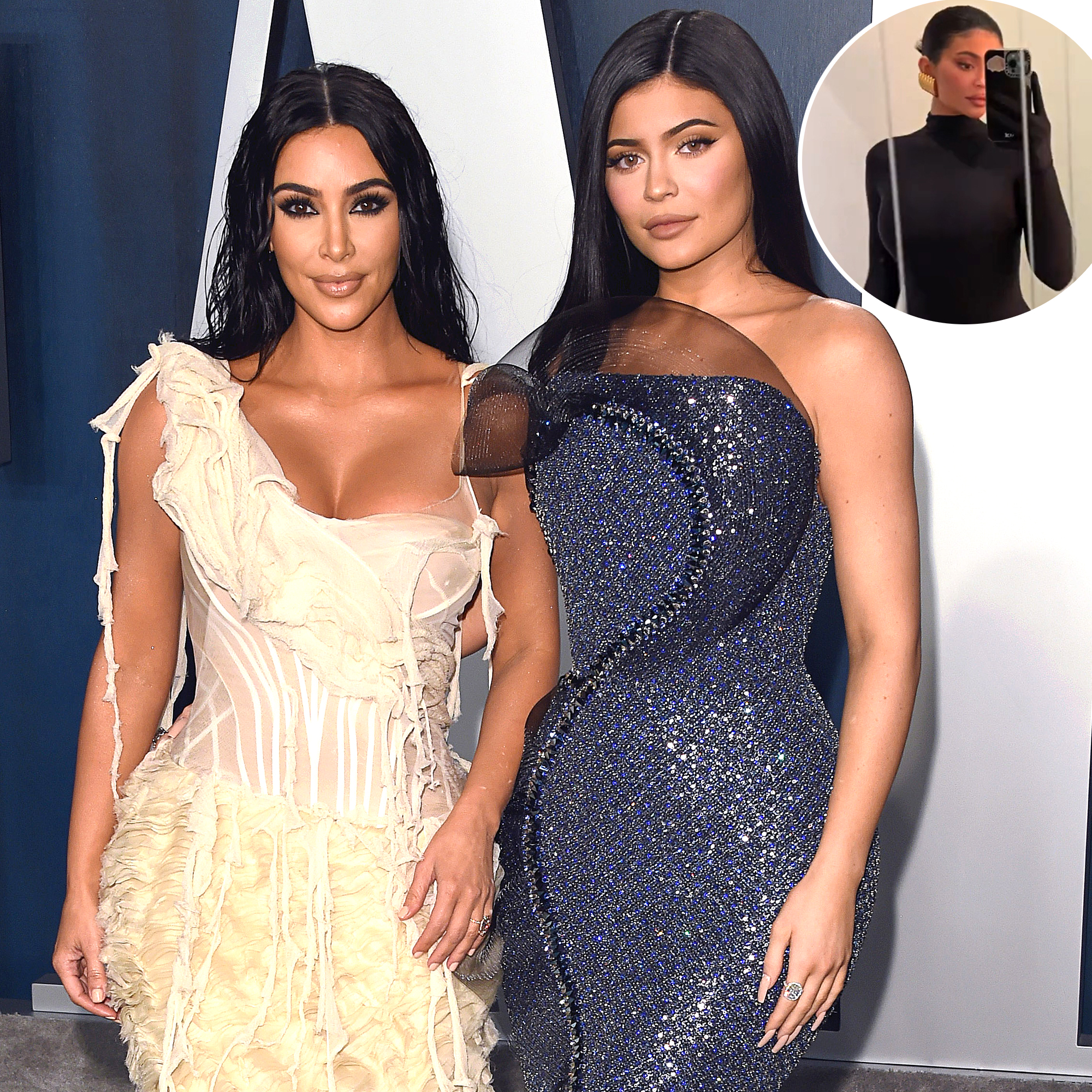 Kylie Jenner models a SKIMS top for sister Kim Kardashian with