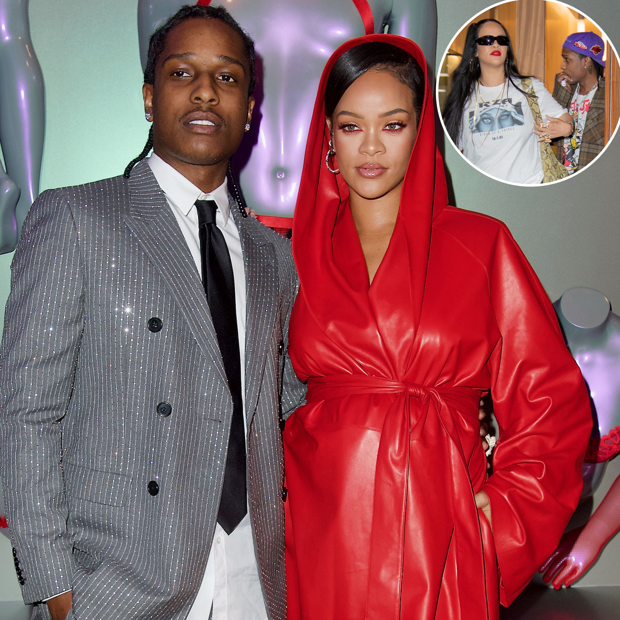 Rihanna and A$AP Rocky Step Out in Barbados in Red Hot Looks