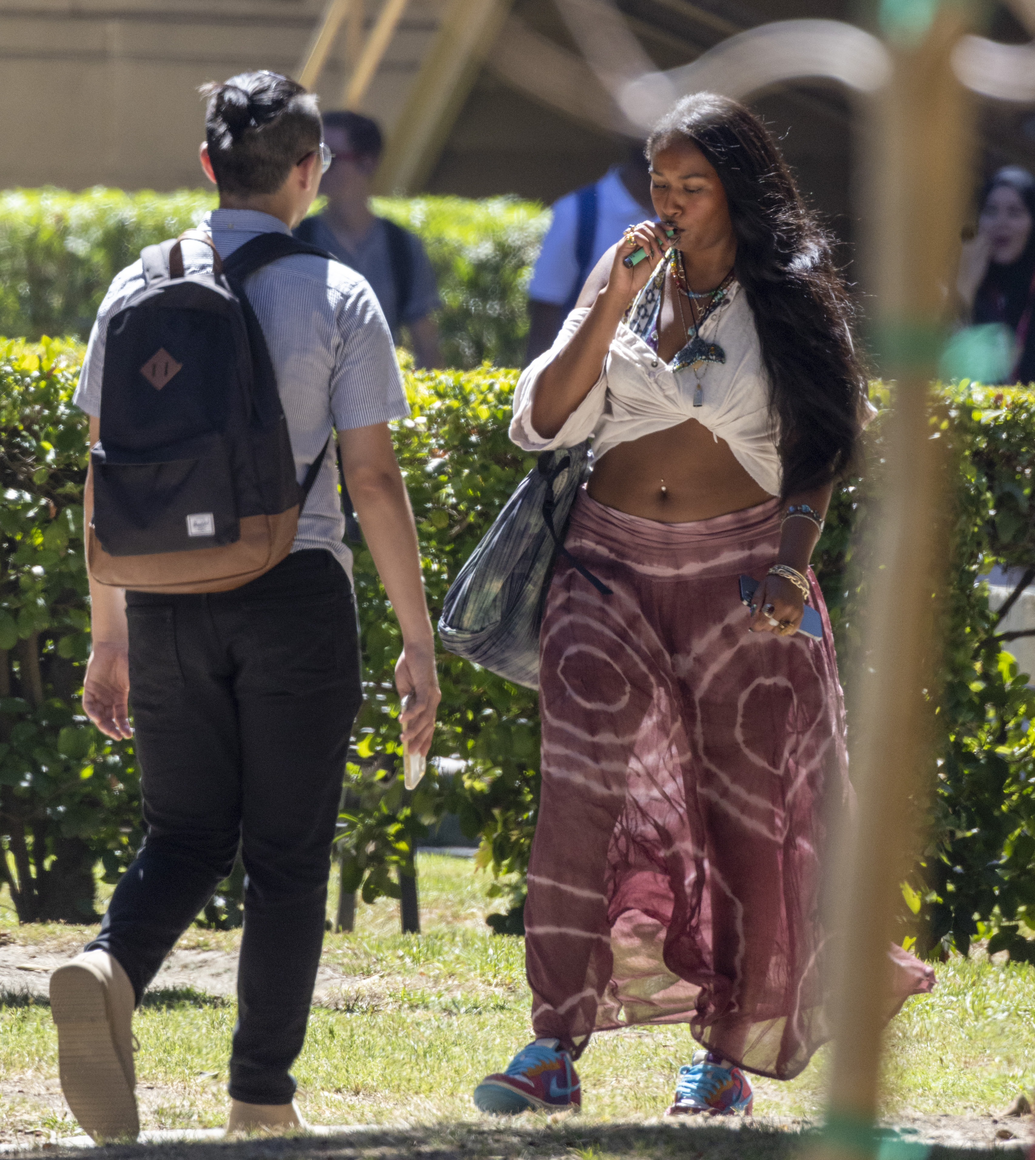 Sasha Obama Wears A Crop Top Skirt On Usc Campus Photos 2832