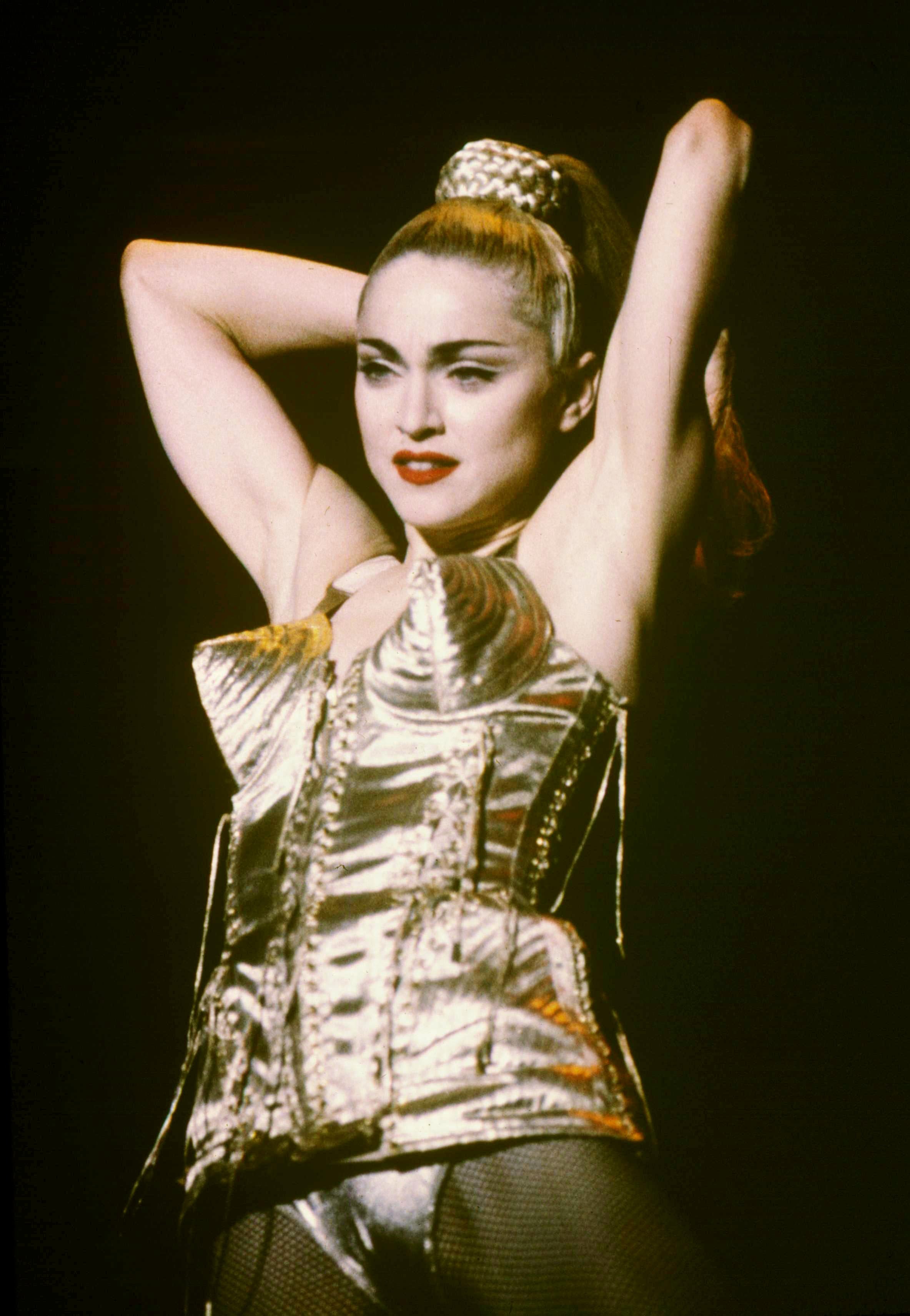 Madonna's famous cone-bra costume designed by Jean-Paul Gaultier