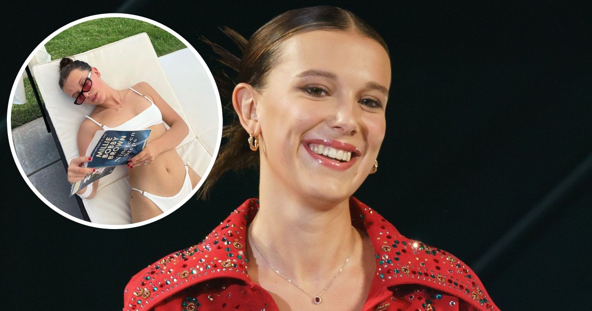 Shop Millie Bobby Brown's White Mini Skirt Set from Engagement Photos