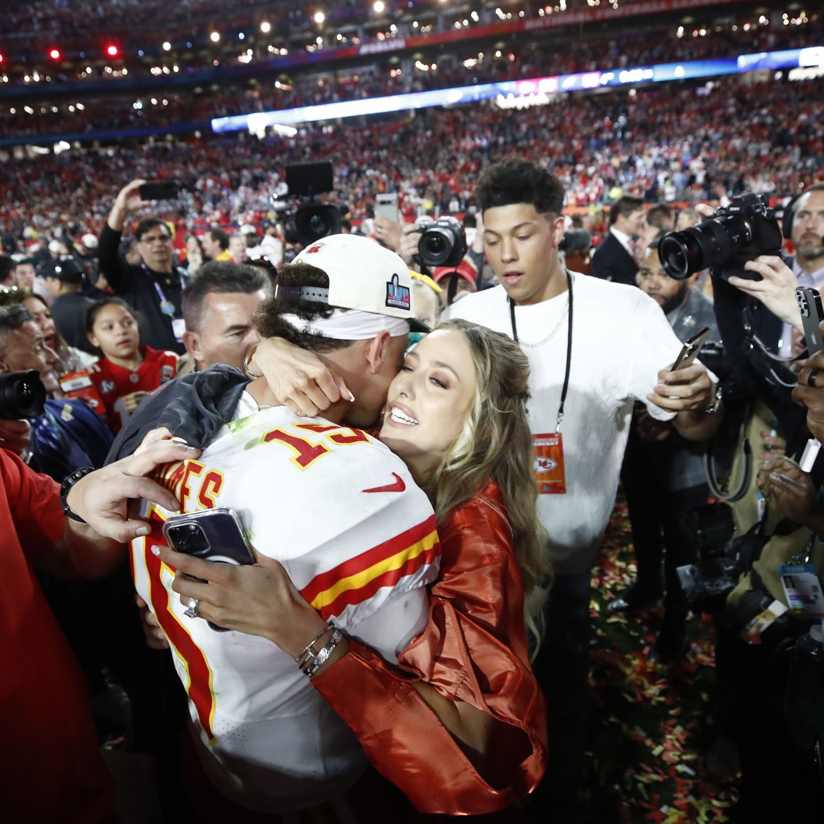 Patrick Mahomes and Brittany Matthews Share 1st Photo of Son Bronze's Face  After Super Bowl LVII Win