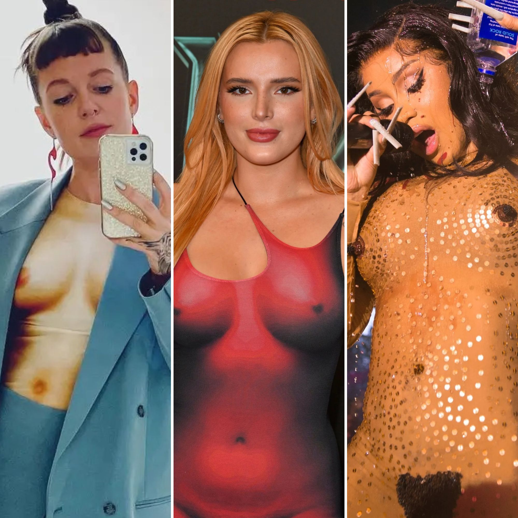 2000px x 2000px - Stars Wearing Naked Outfits: Nude Illusion Dress, Top Photos