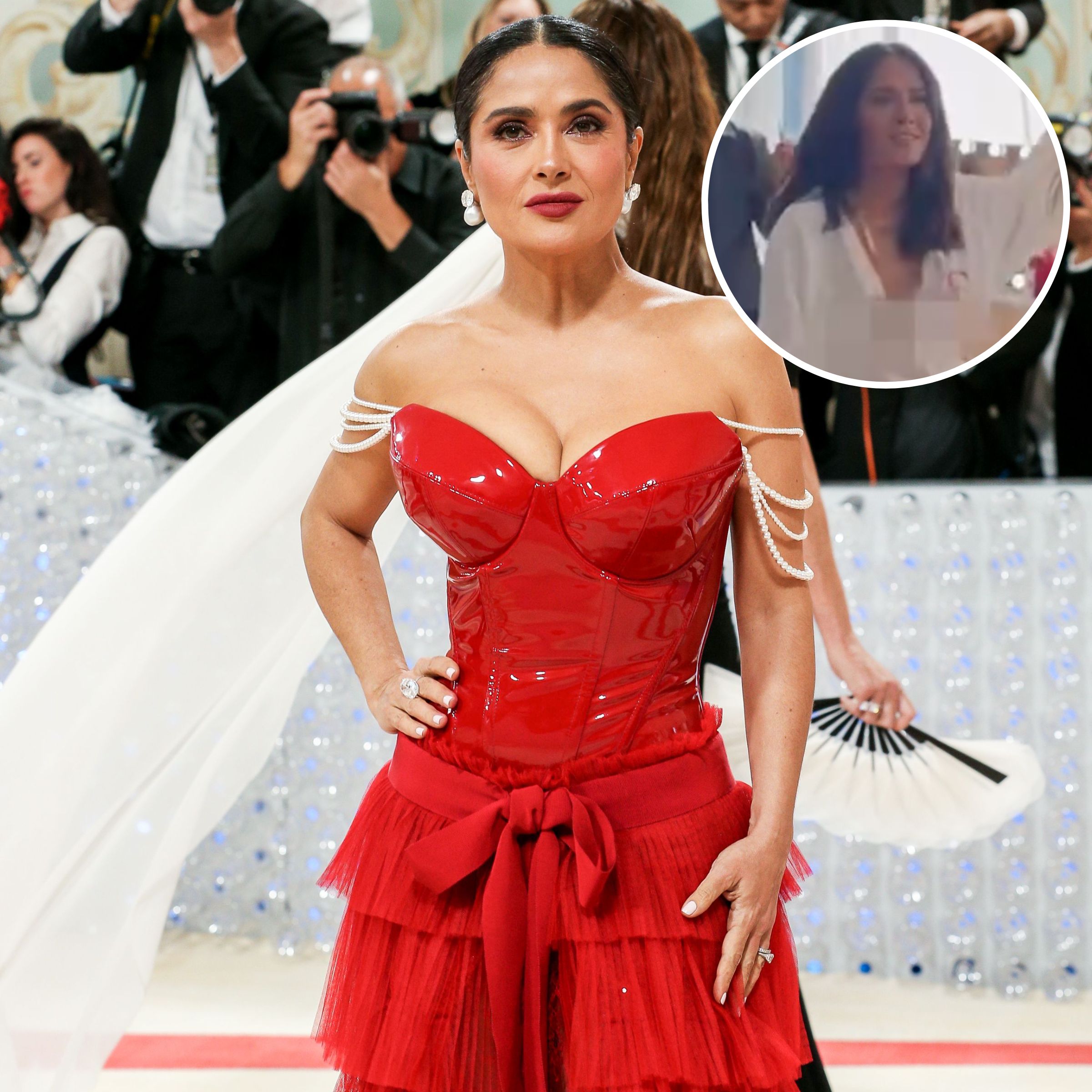 Salma Hayek Shower Sex - Salma Hayek, 54, wows fans as she shows off curves in plunging swimsuit on  sunny outing - Daily Star