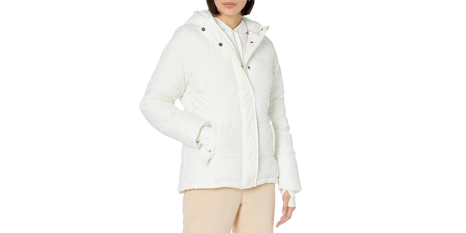 All white bubble outlet coat